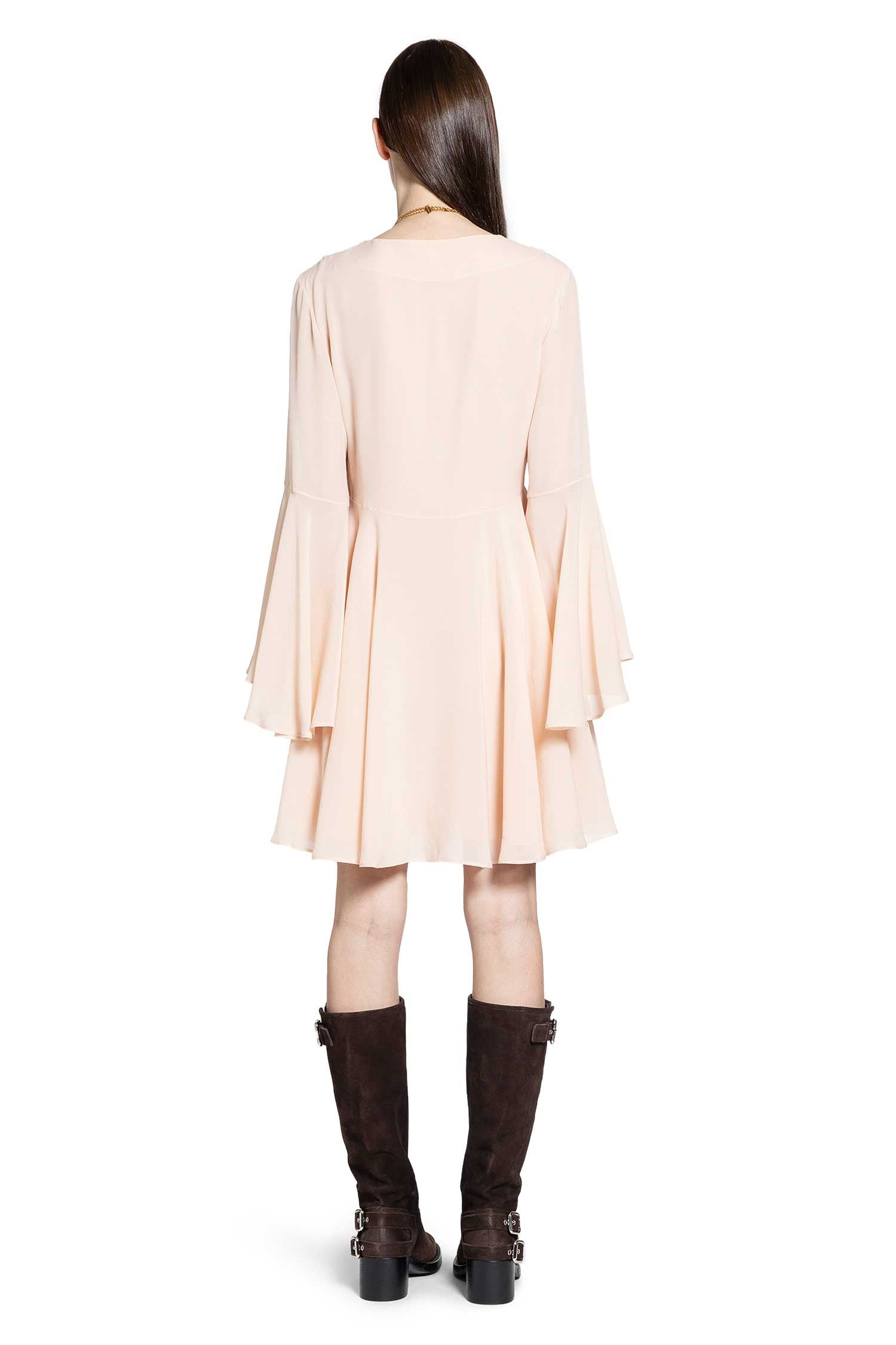 Flared Silk Georgette Mini Dress Chloe – Гарантія оригінальності – збільшений вид