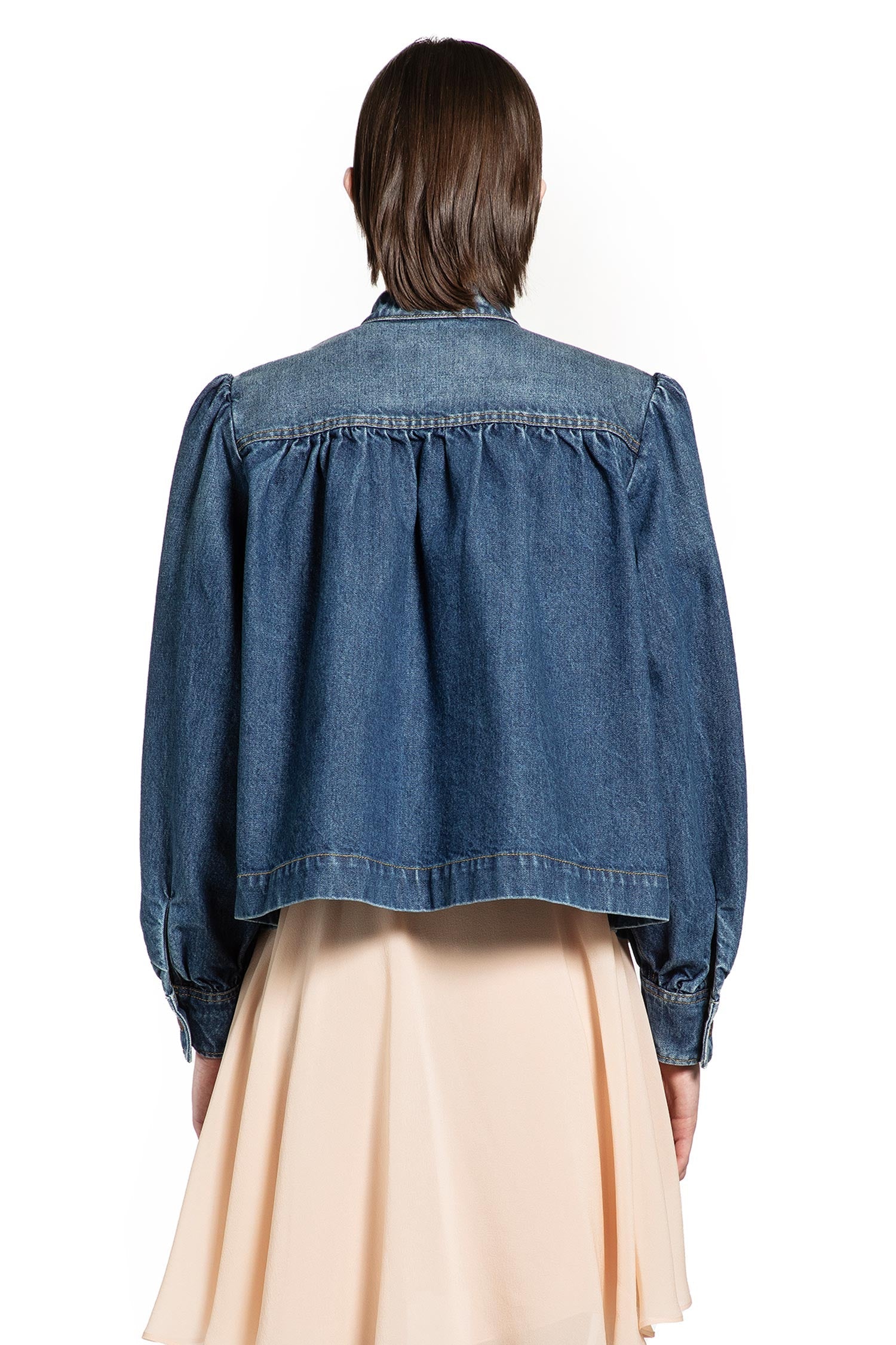 High Neck Gathered Denim Jacket Chloe – Гарантія оригінальності – збільшений вид