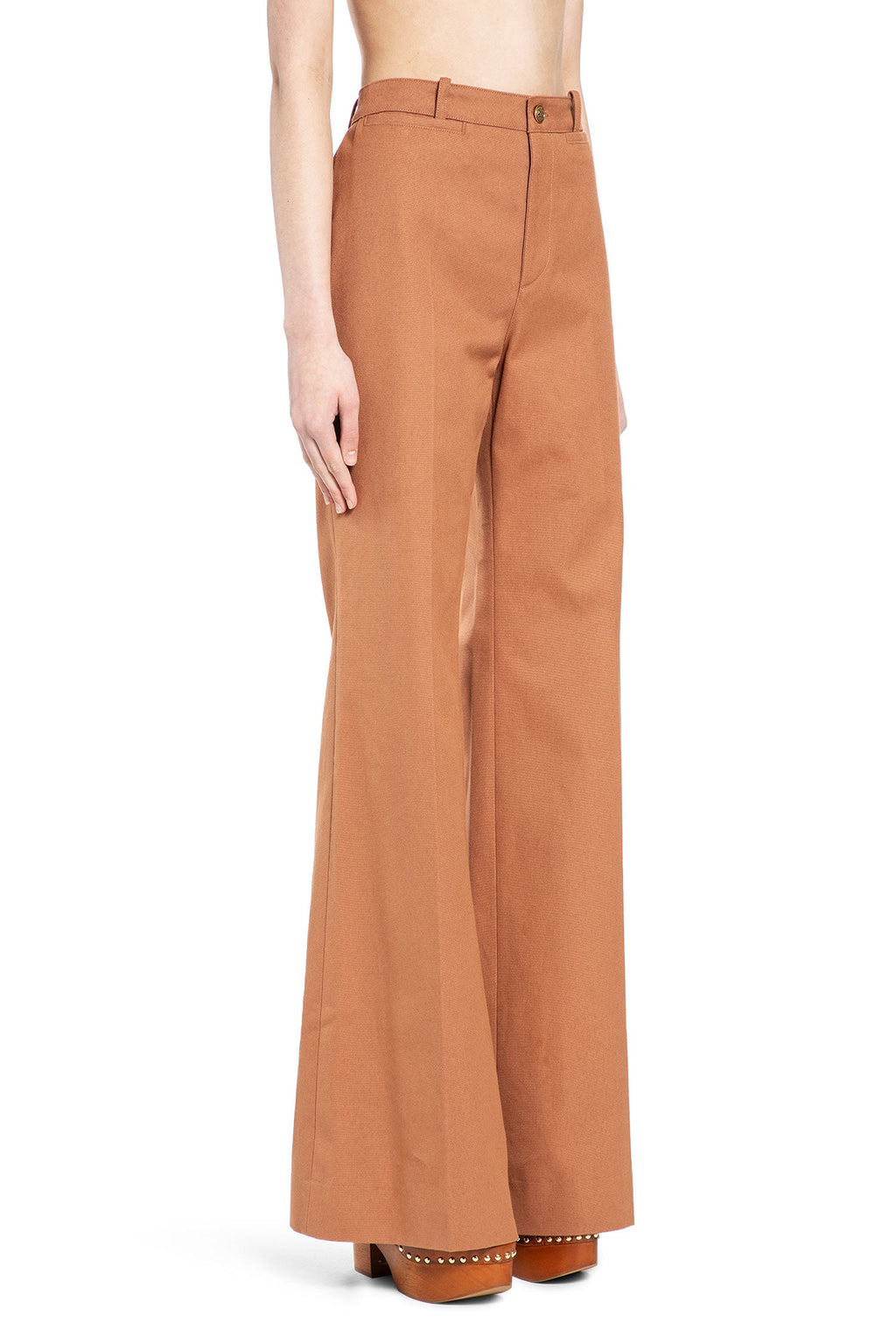 Flared Cotton Canvas Trousers Chloe – Гарантія оригінальності – детальний вид