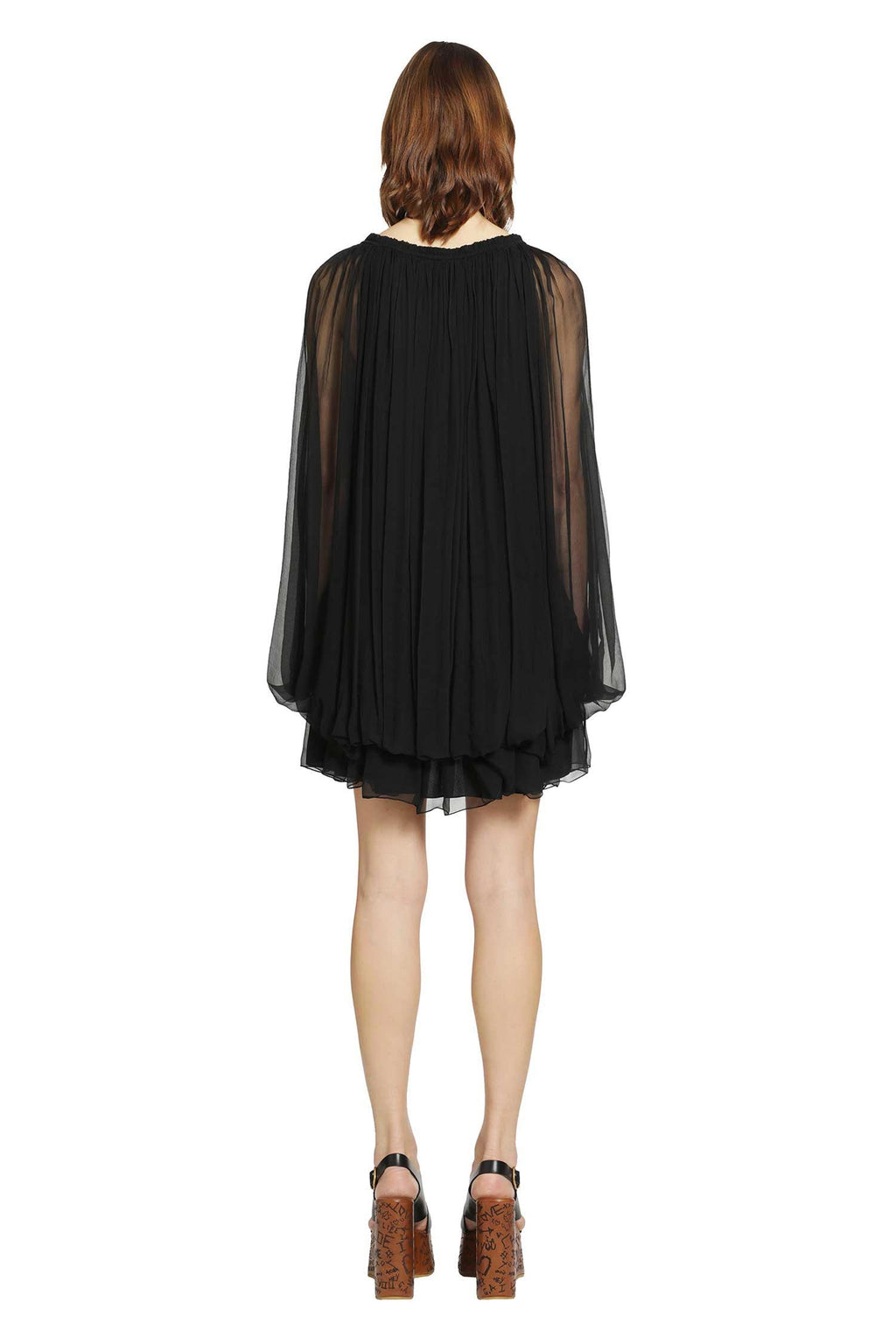 Silk Mousseline Mini Cape Dress Chloe оригінал – Купити в Україні – збільшений вид