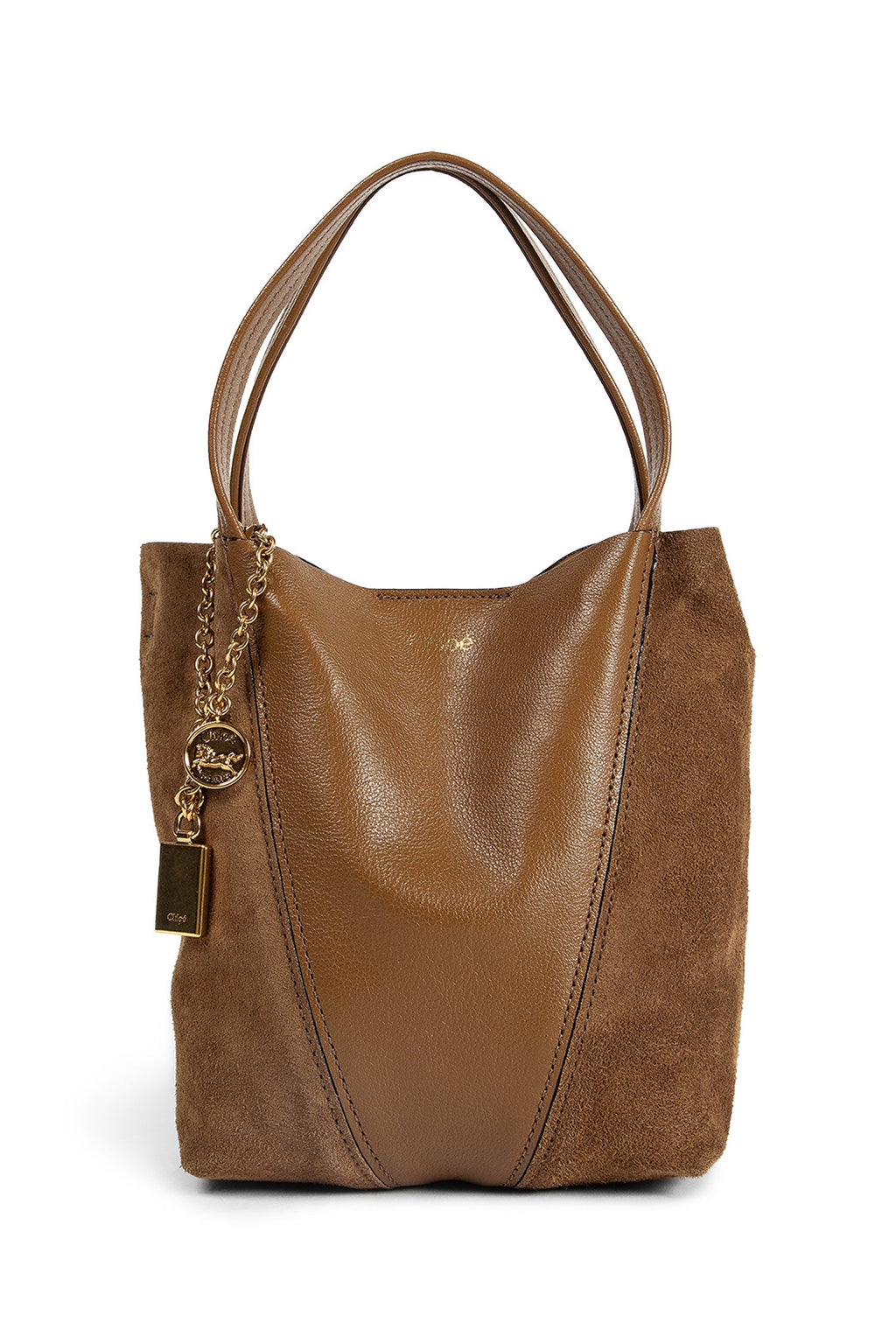 Small Spin Leather And Suede Shoulder Bag Chloe оригінал – Купити в Україні – боковий вид