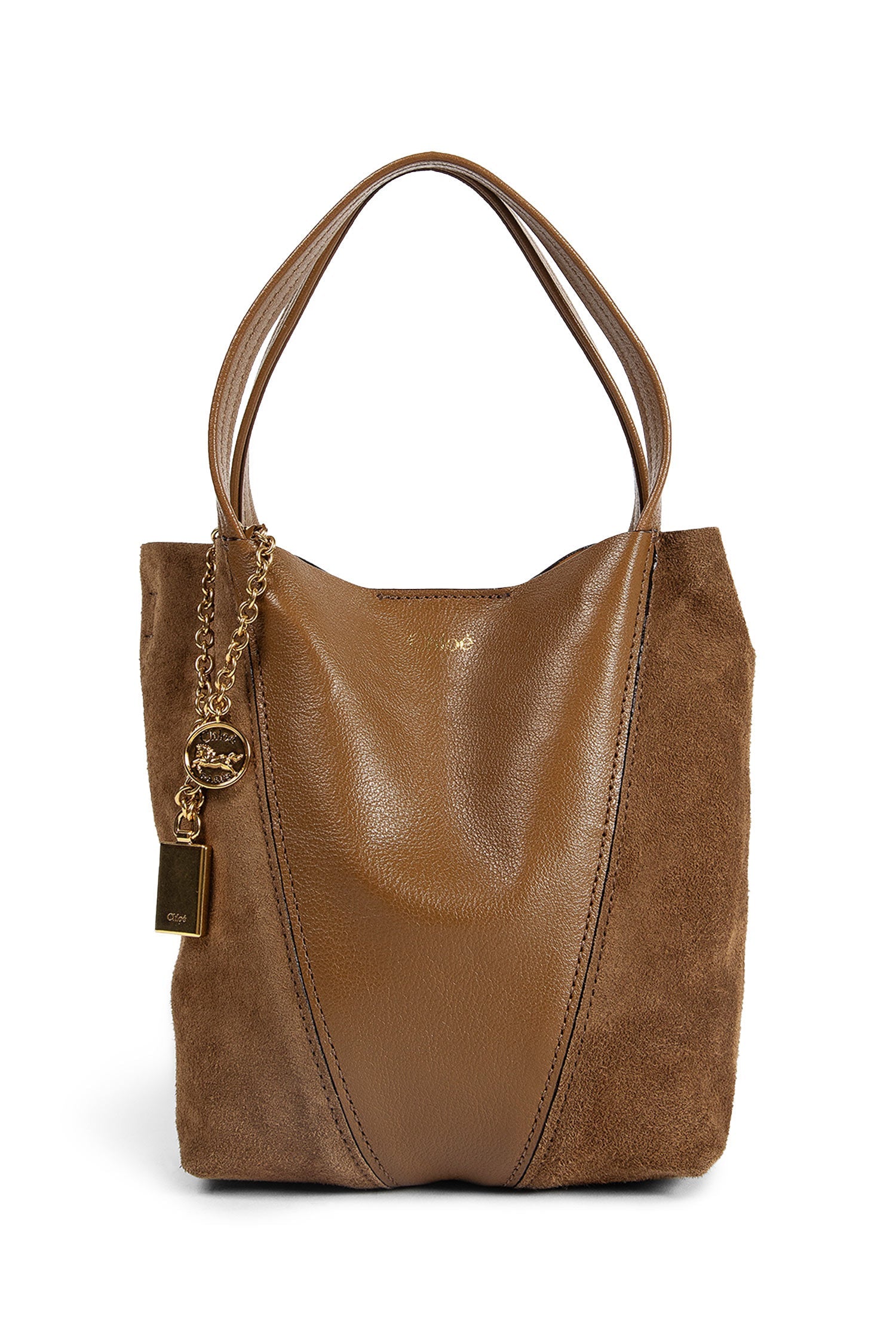Small Spin Leather And Suede Shoulder Bag Chloe оригінал – Купити в Україні – боковий вид