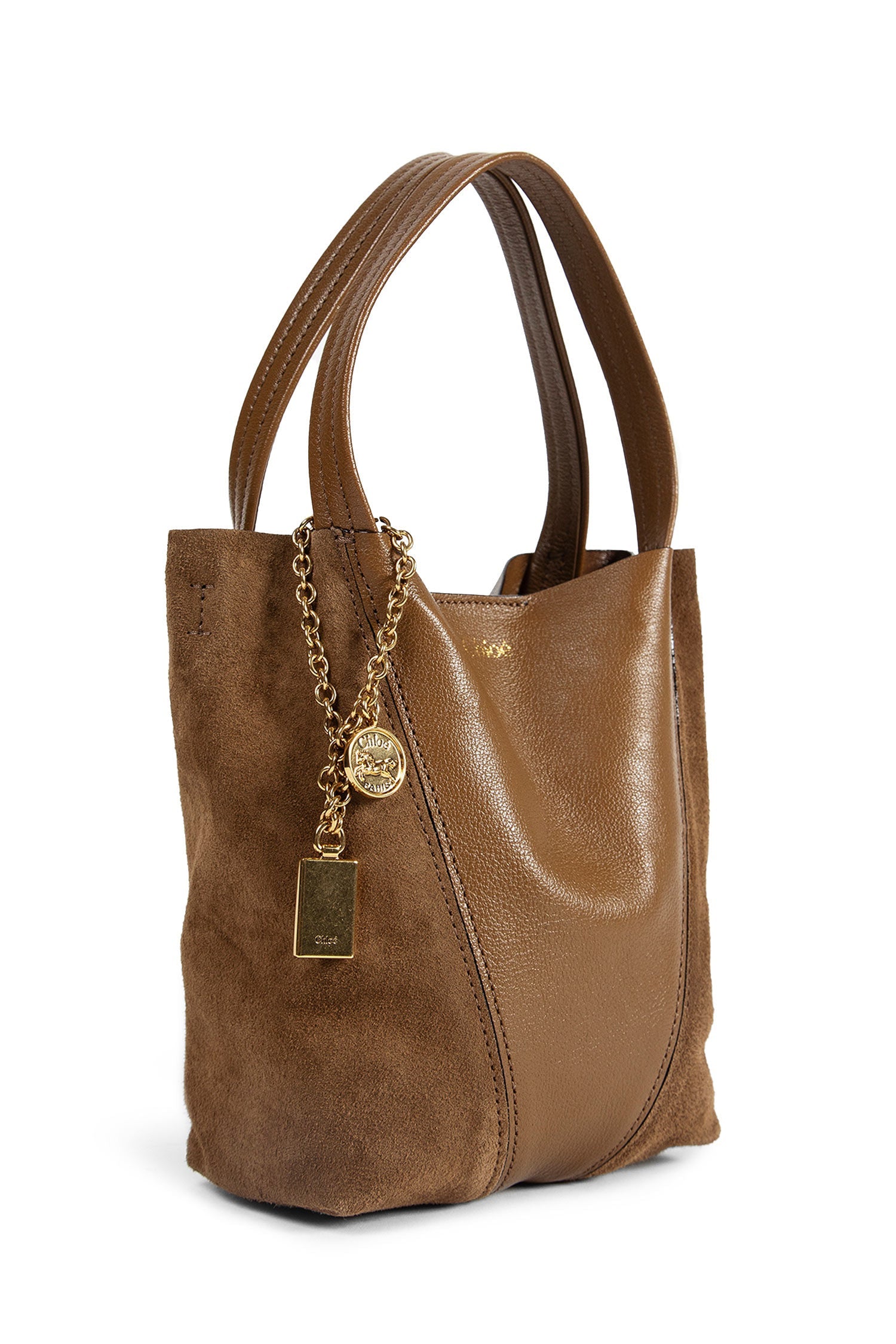 Small Spin Leather And Suede Shoulder Bag Chloe оригінал – Купити в Україні – вид ззаду