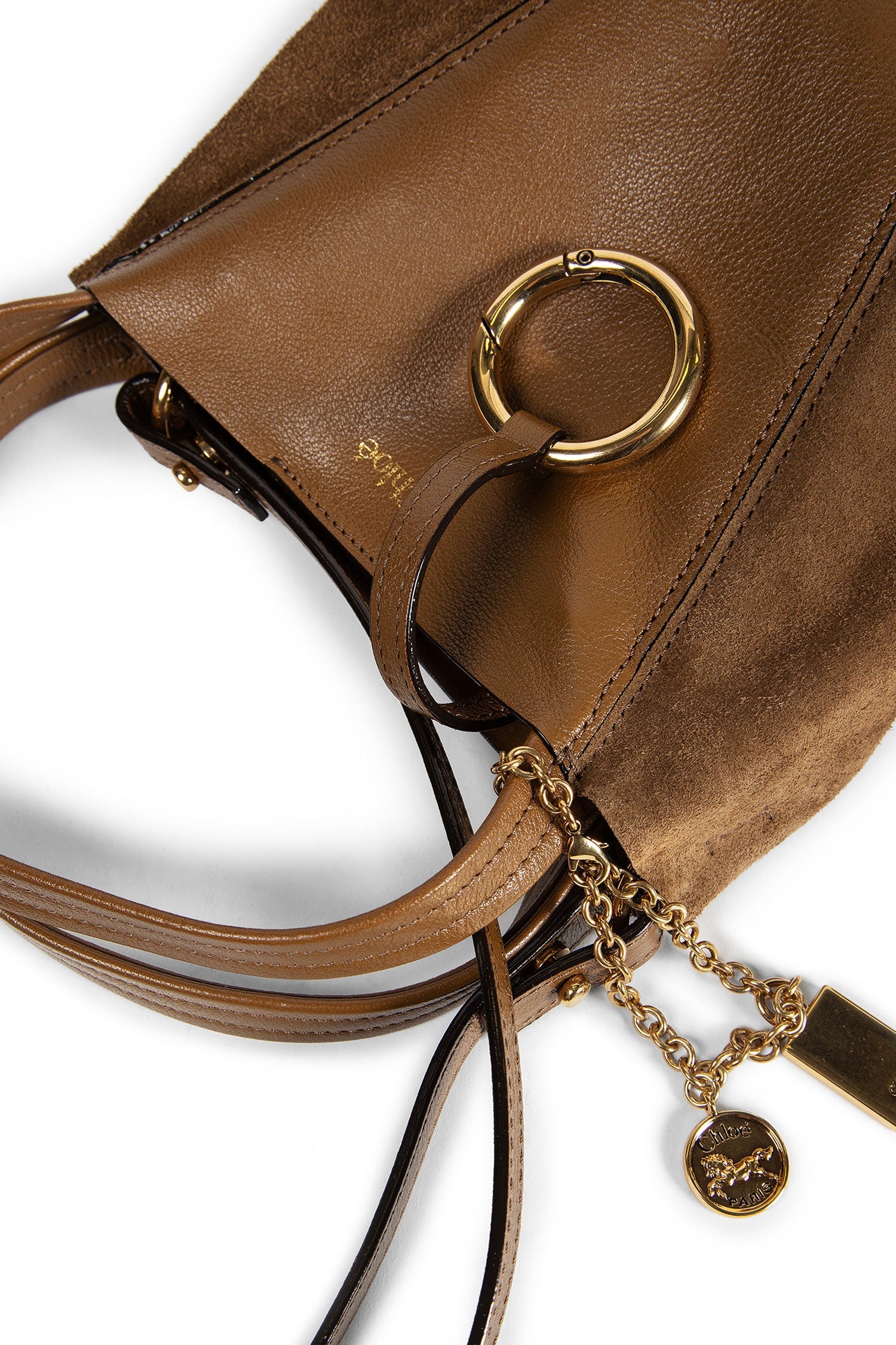 Small Spin Leather And Suede Shoulder Bag Chloe оригінал – Купити в Україні – збільшений вид