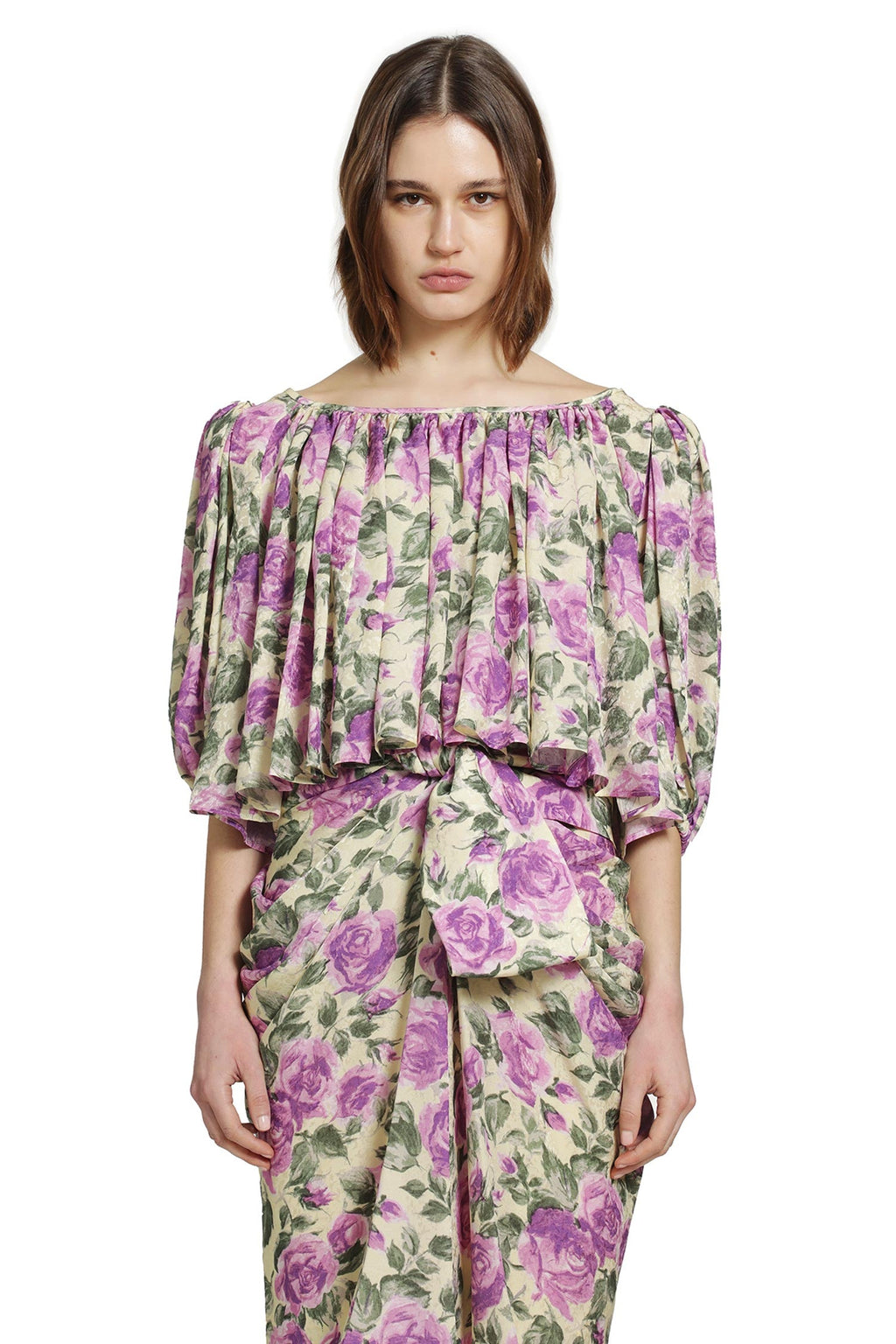 Puff Sleeve Cropped Top Chloe оригінал – Купити в Україні – вид ззаду