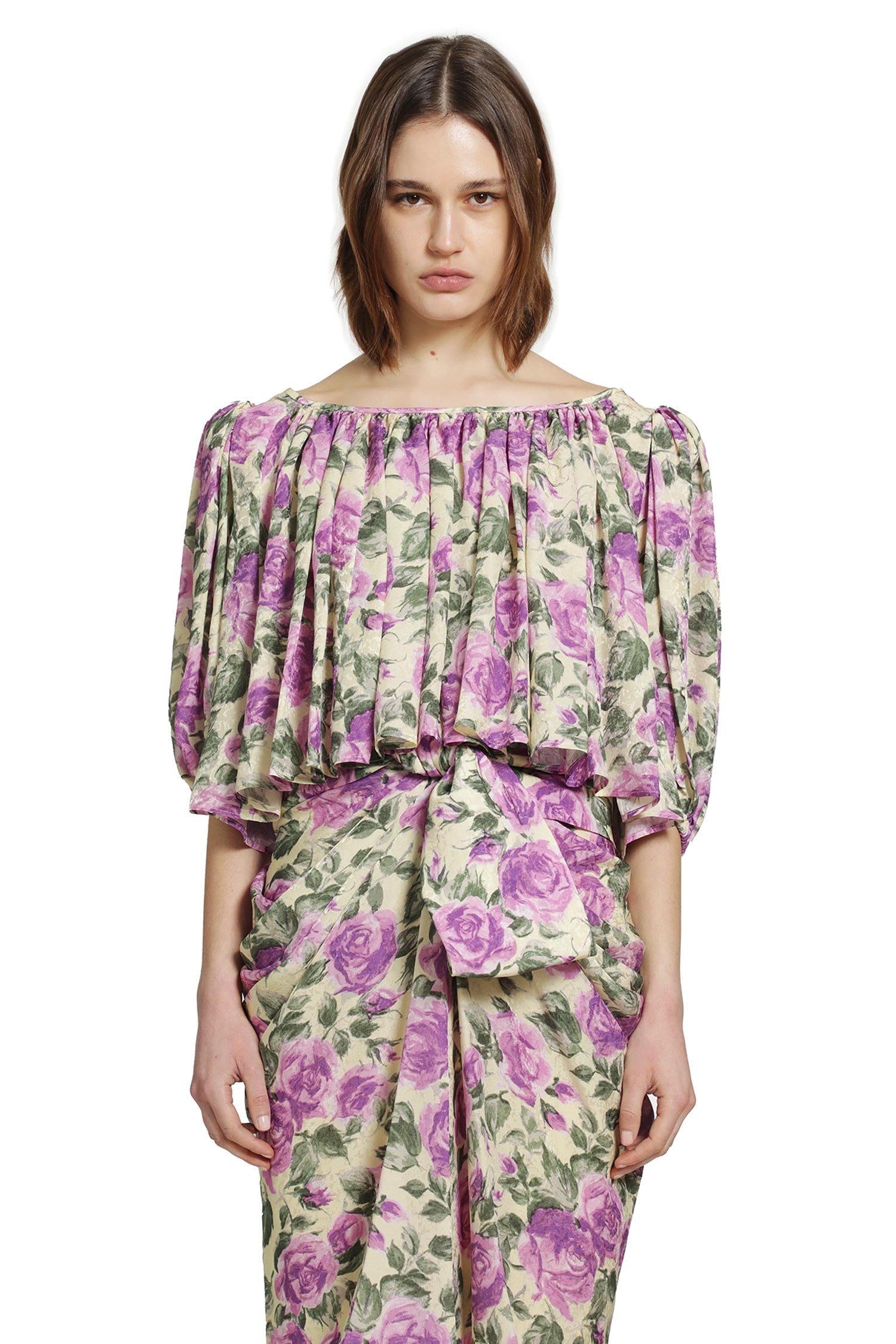 Puff Sleeve Cropped Top Chloe оригінал – Купити в Україні – вид ззаду