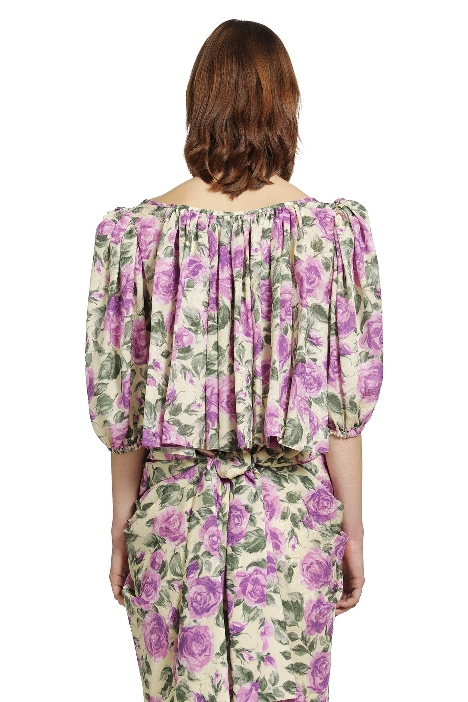 Puff Sleeve Cropped Top Chloe оригінал – Купити в Україні – збільшений вид