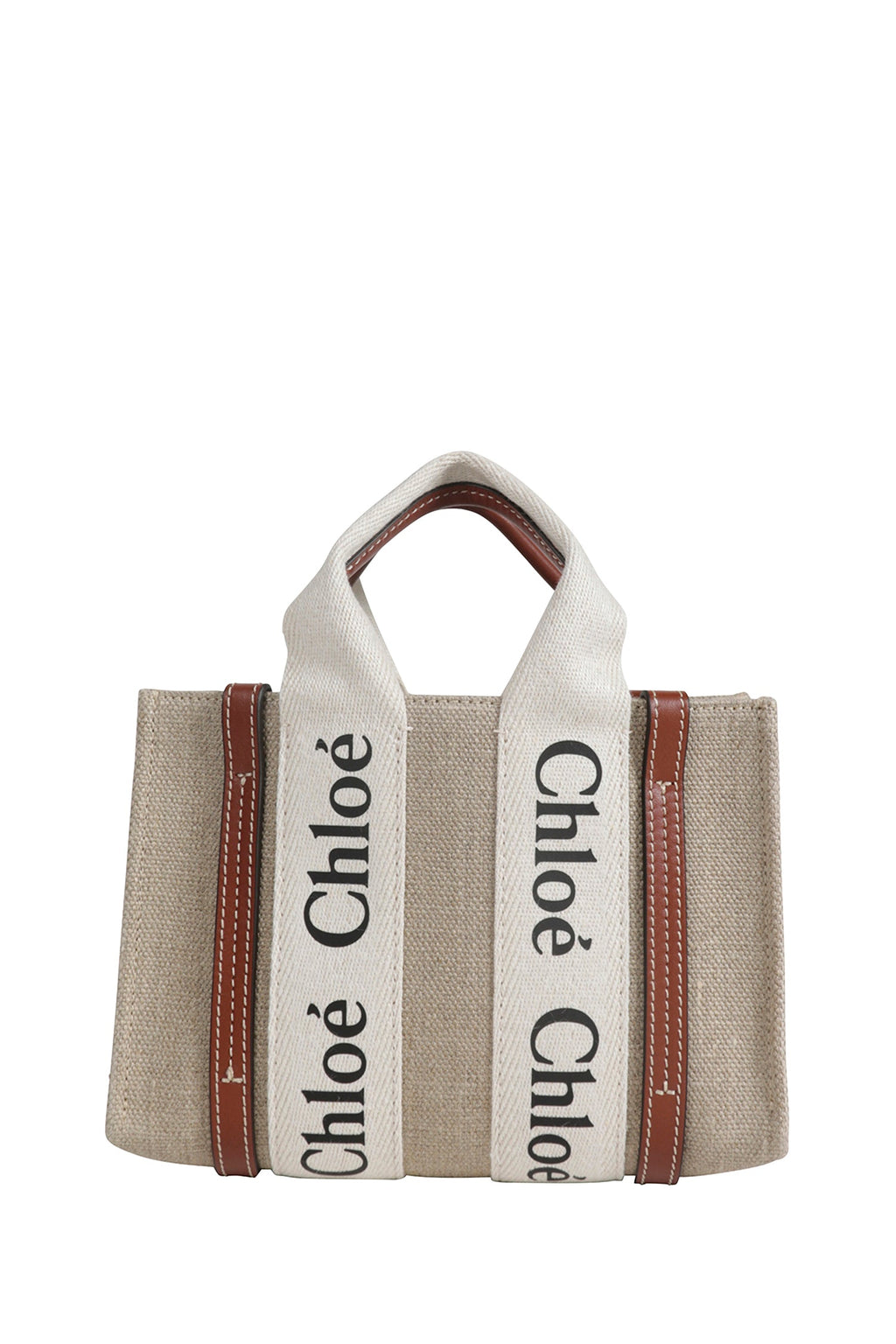 Mini Woody Tote Bag In Linen Chloe – Гарантія оригінальності – боковий вид