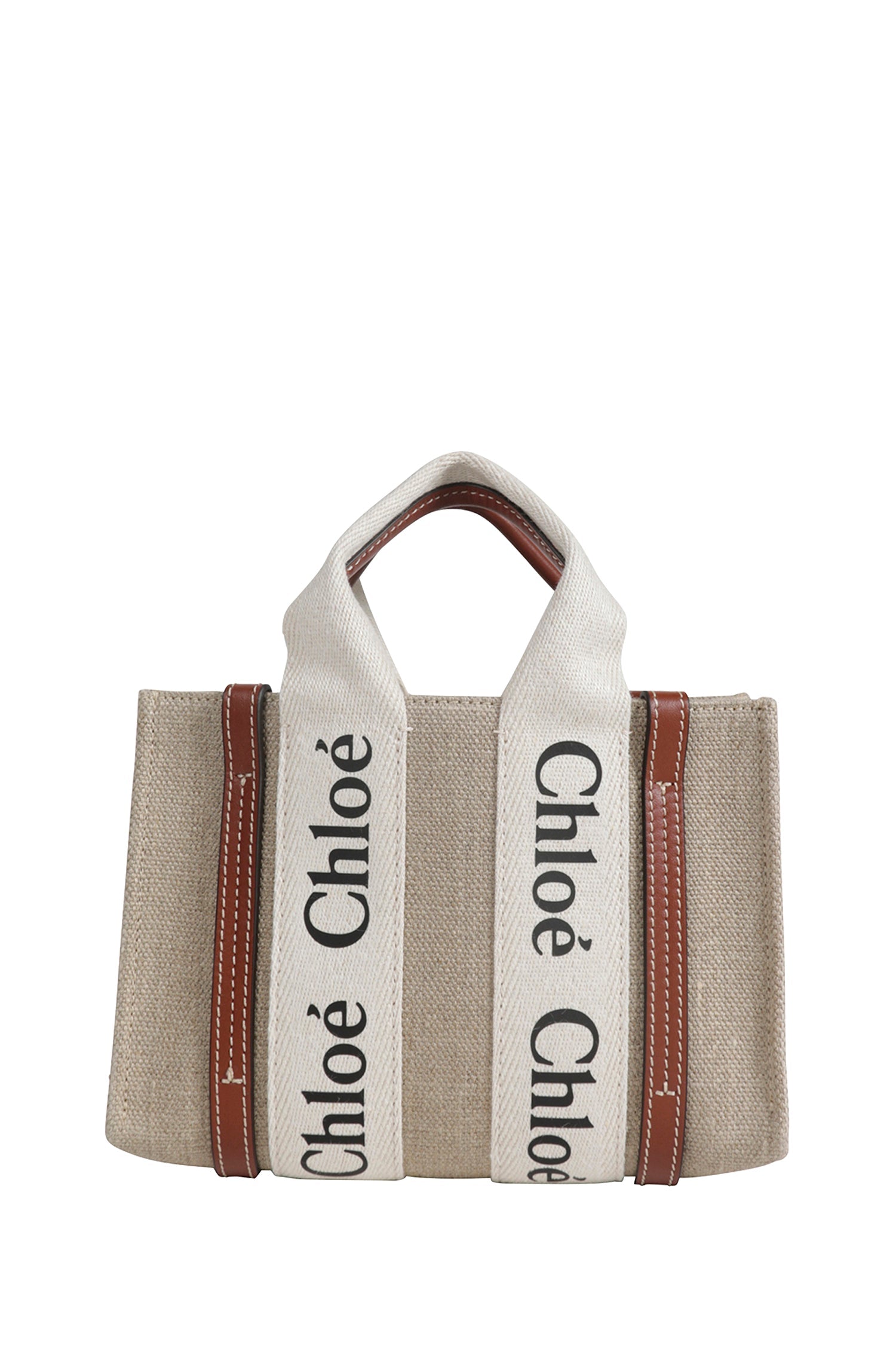 Mini Woody Tote Bag In Linen Chloe – Гарантія оригінальності – боковий вид