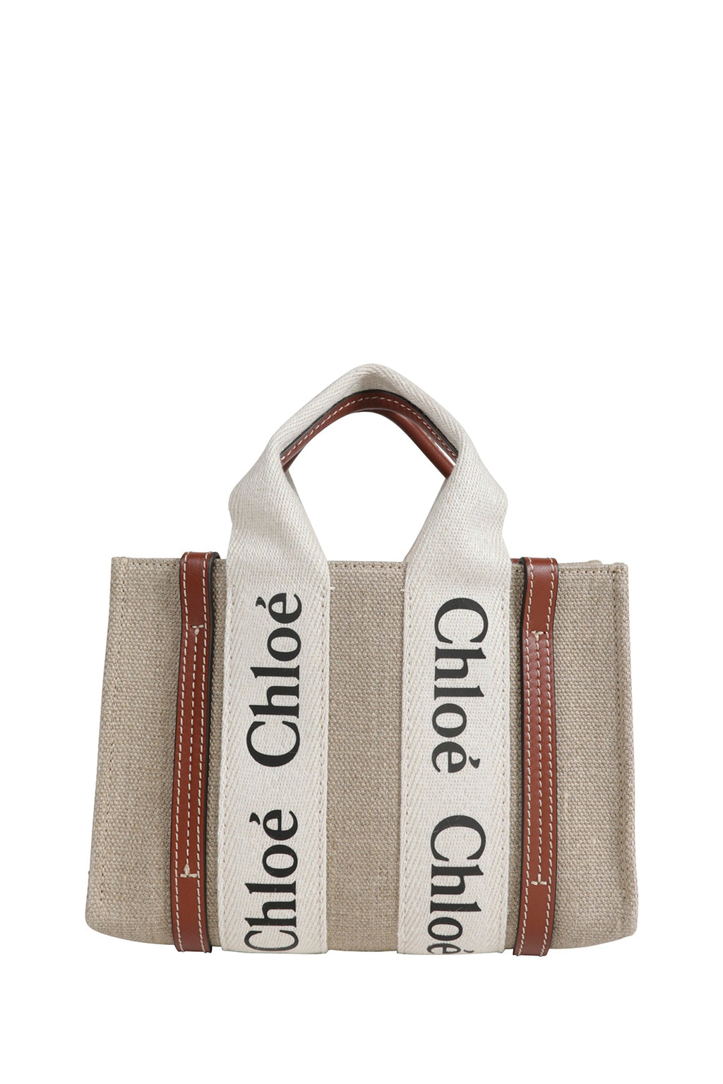 Mini Woody Tote Bag In Linen Chloe – Гарантія оригінальності – детальний вид