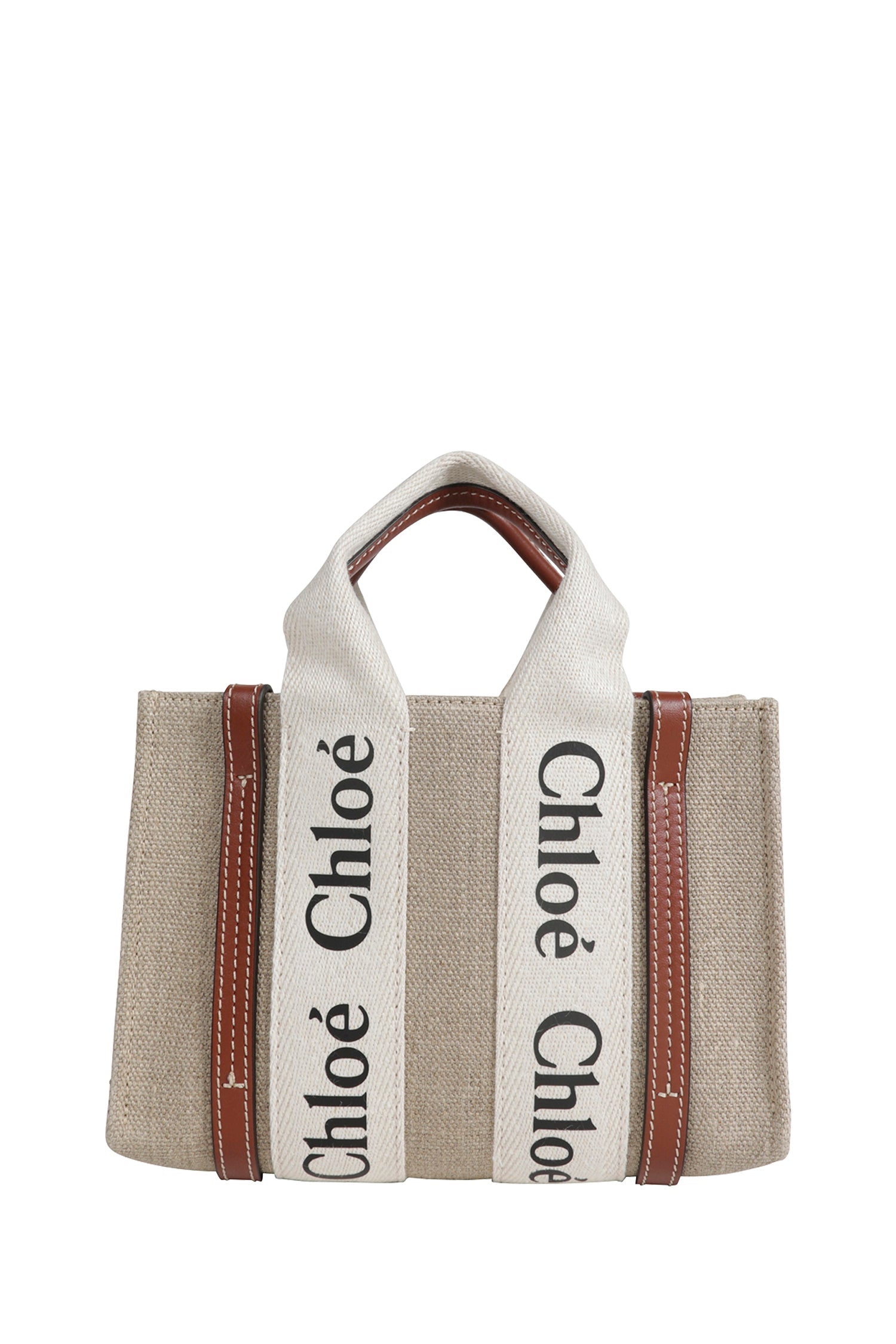 Mini Woody Tote Bag In Linen Chloe – Гарантія оригінальності – детальний вид