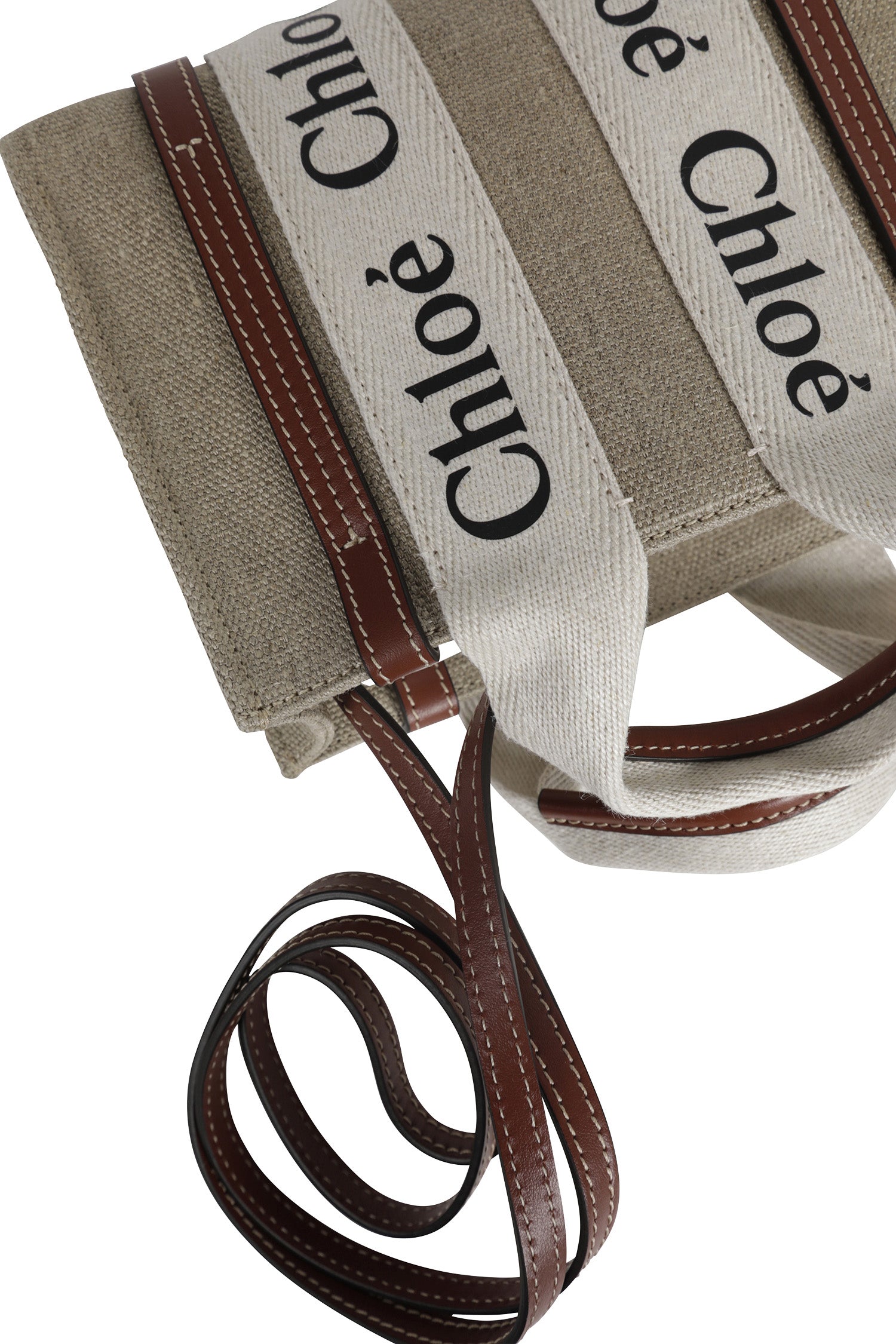 Mini Woody Tote Bag In Linen Chloe – Гарантія оригінальності – збільшений вид
