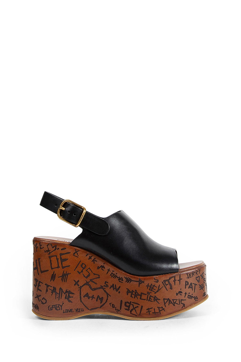 Maxime Leather Wedge Sandals Chloe оригінал – Купити в Україні – боковий вид