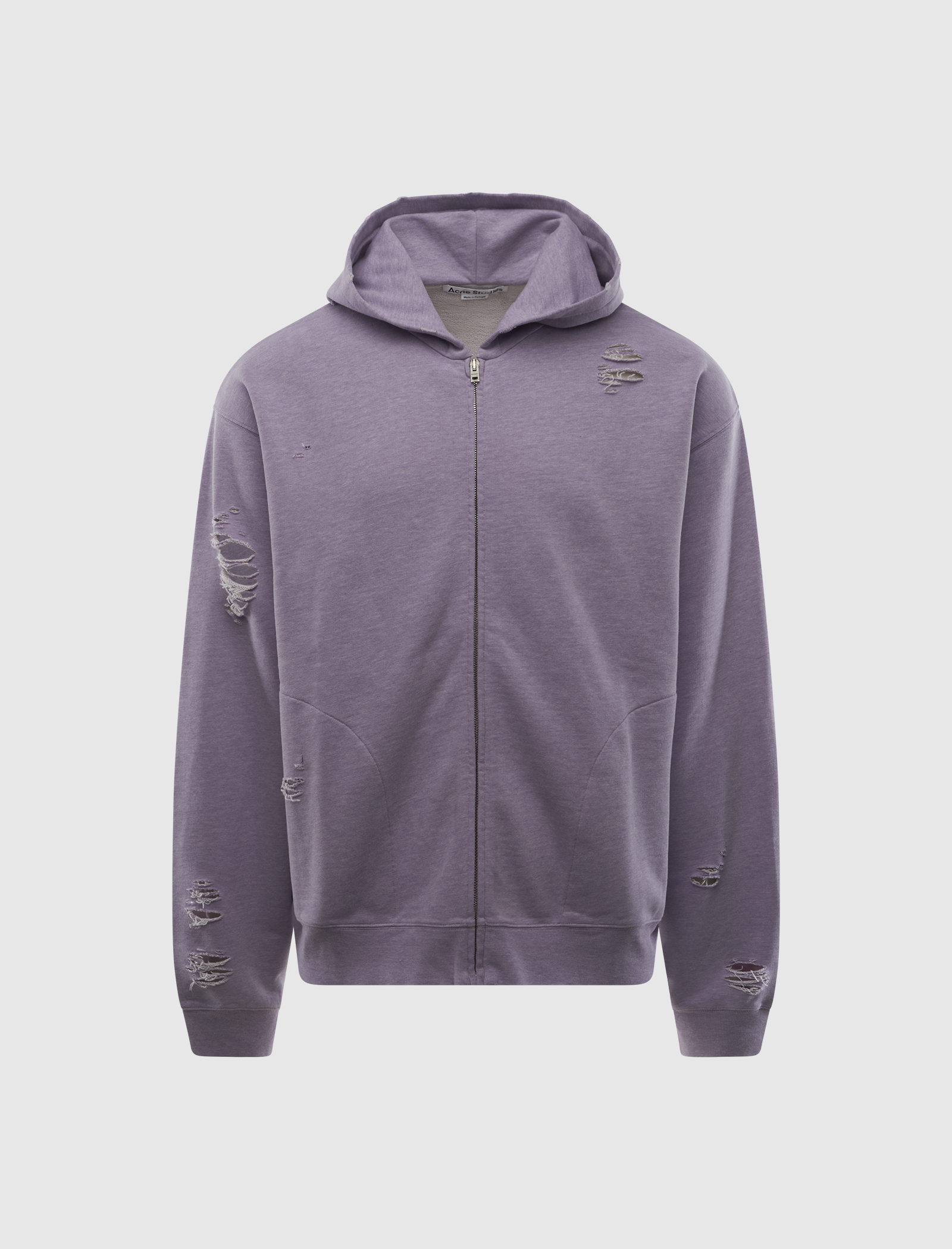 Distressed Logo Zip Hoodie Acne studios оригінал – Купити в Україні – боковий вид