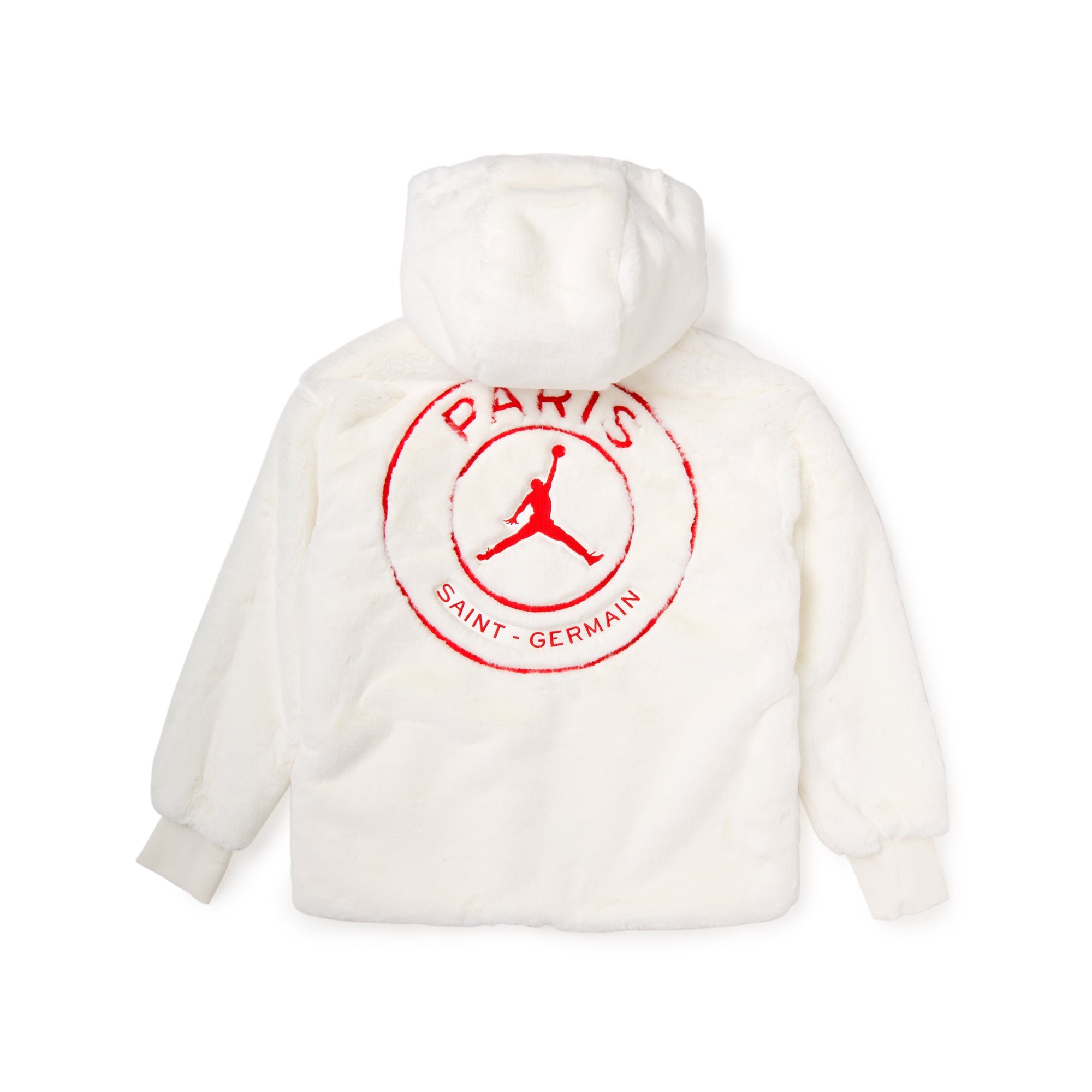 Jordan X Paris Saint-Germain Womens Fur Jacket Air jordan оригінал – Купити в Україні – вид ззаду