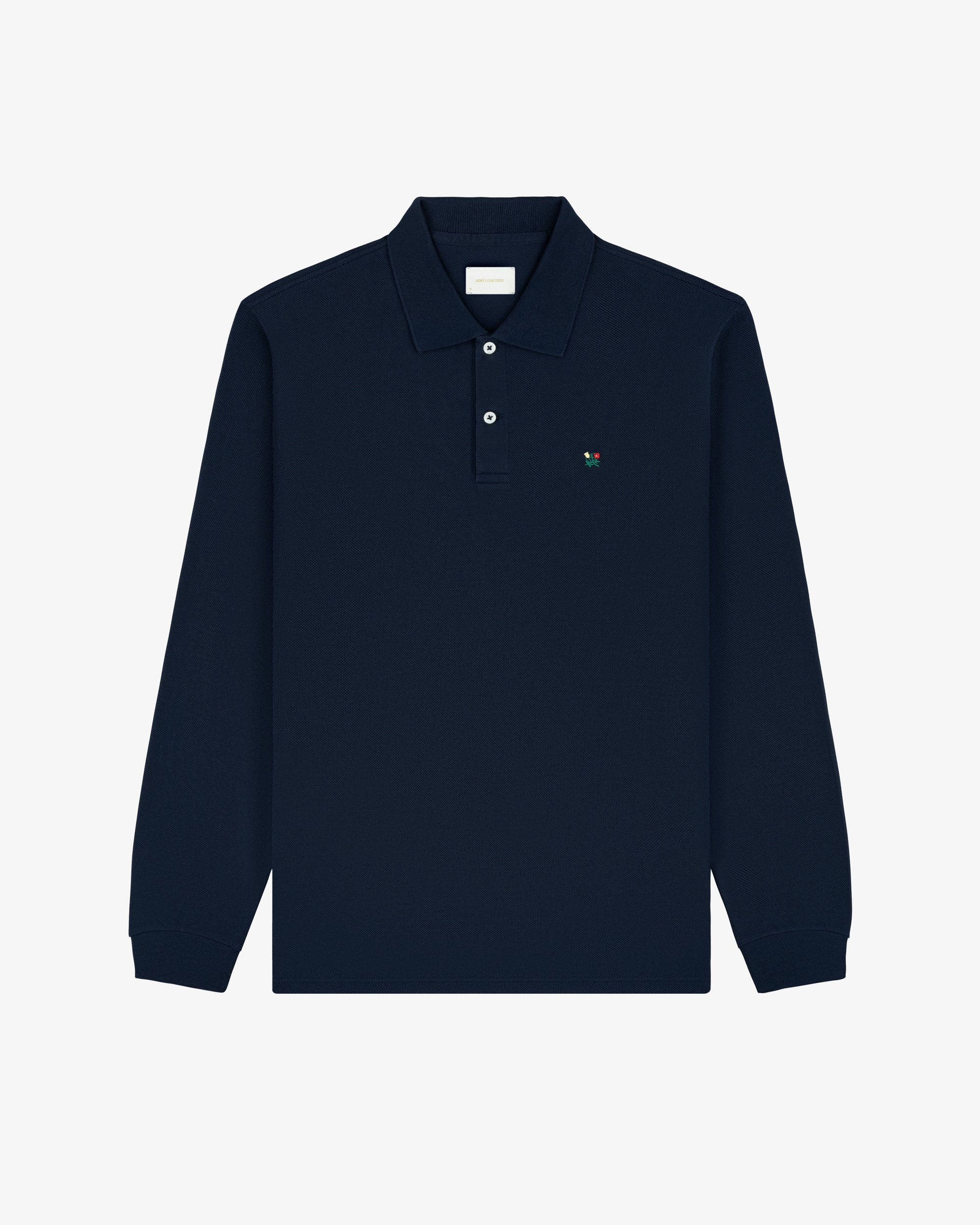 Оригінальна Long-Sleeve Crest Piqué Polo Aime leon dore – вид ззаду