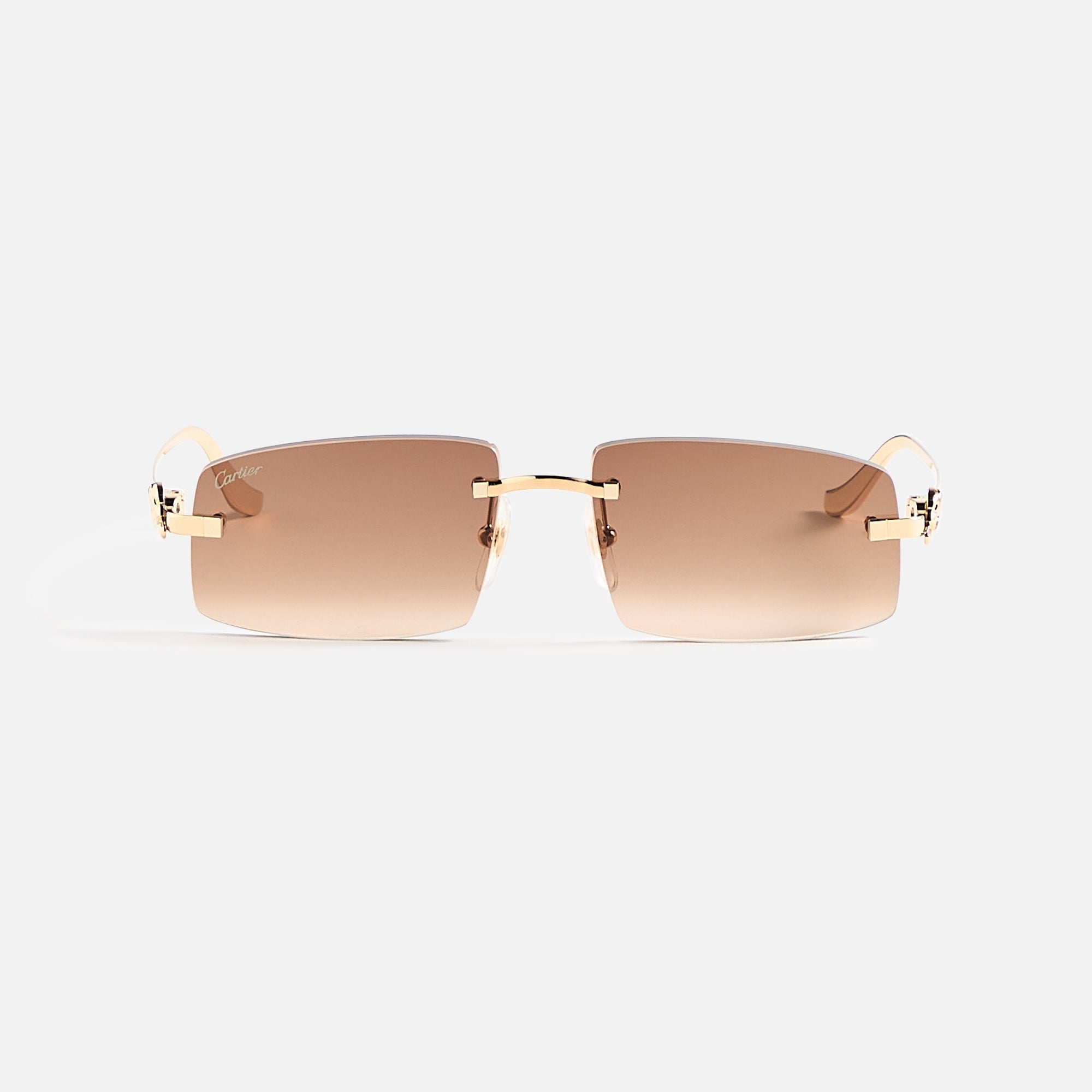 Rectangular Frames Gold Brown Cartier оригінал – Купити в Україні – боковий вид