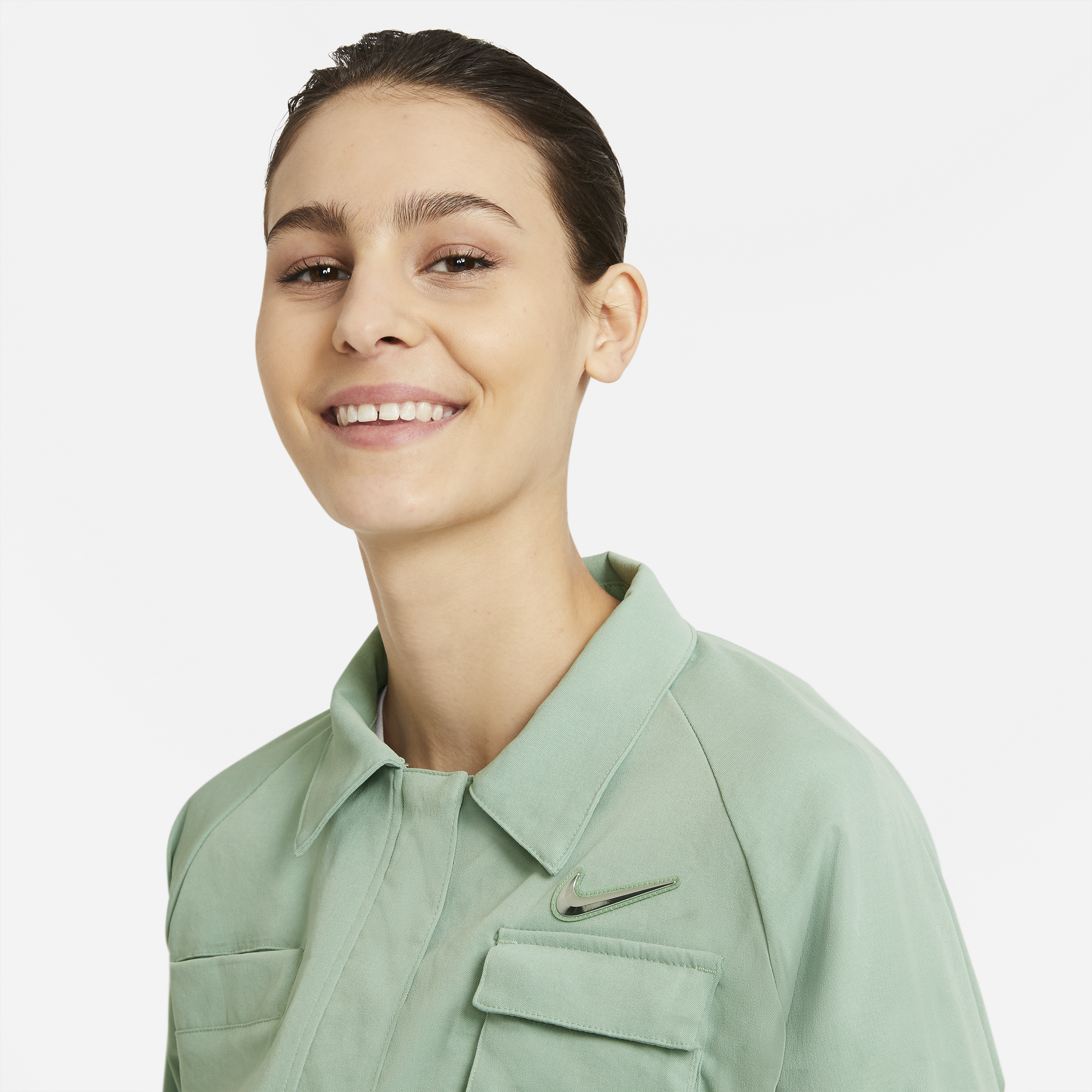 Womens Sportswear Swoosh Jacket Steam Nike – Гарантія оригінальності – збільшений вид - NIKE