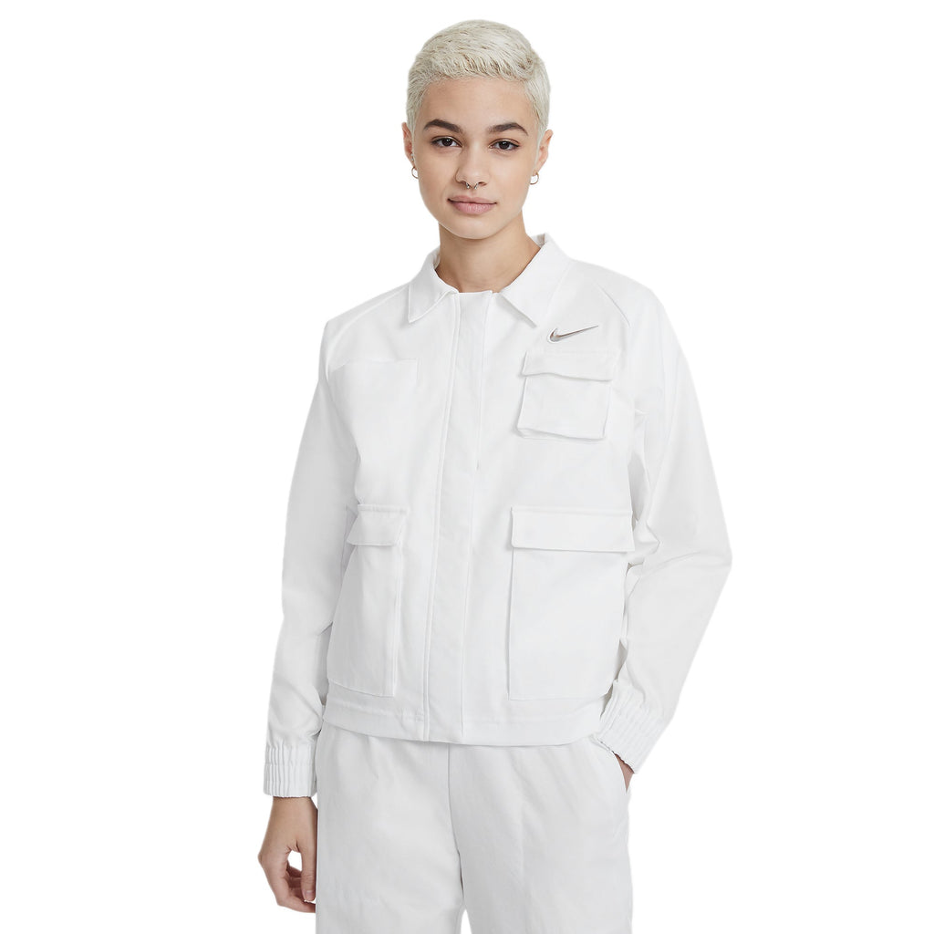Womens Sportswear Swoosh Jacket White Nike оригінал – Купити в Україні – боковий вид