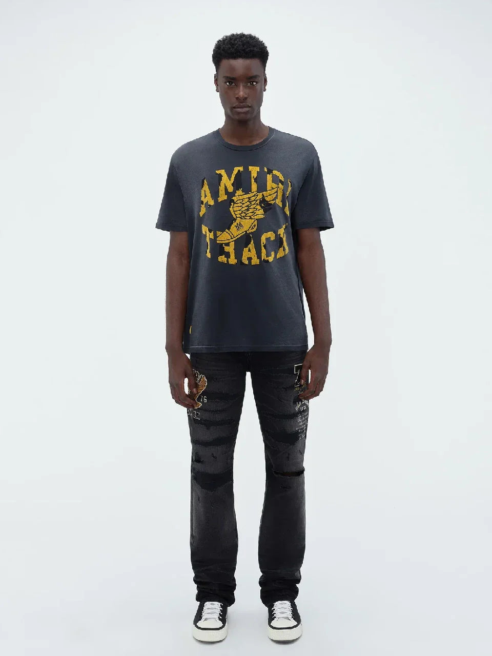 Printed Cotton T-Shirt Amiri оригінал – Купити в Україні – боковий вид