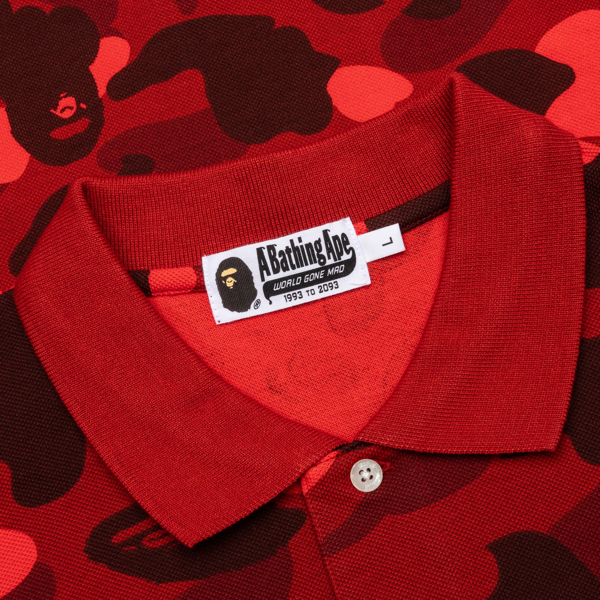 Color Camo Large Ape Head Relaxed Fit Polo Shirt A bathing ape – Гарантія оригінальності – детальний вид