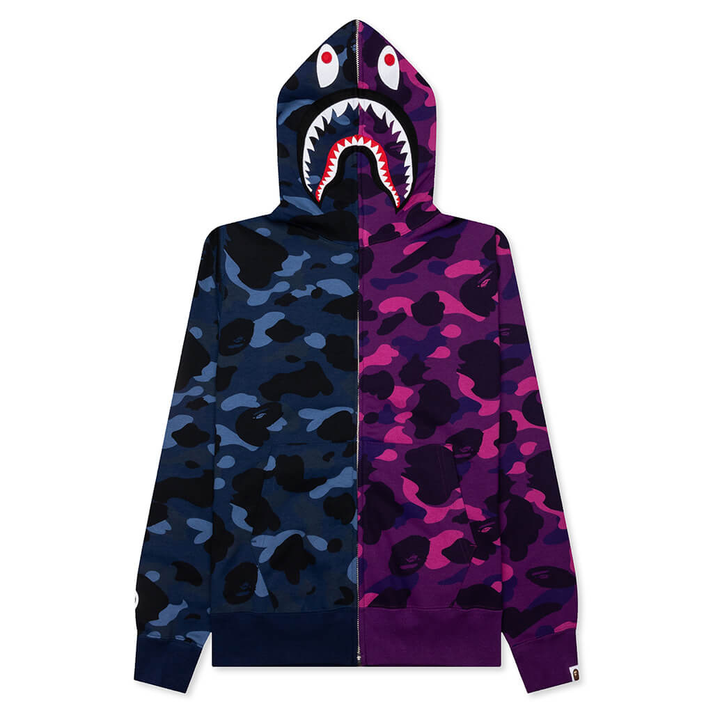 Color Camo Separate Shark Full Zip Hoodie A bathing ape – Гарантія оригінальності – боковий вид