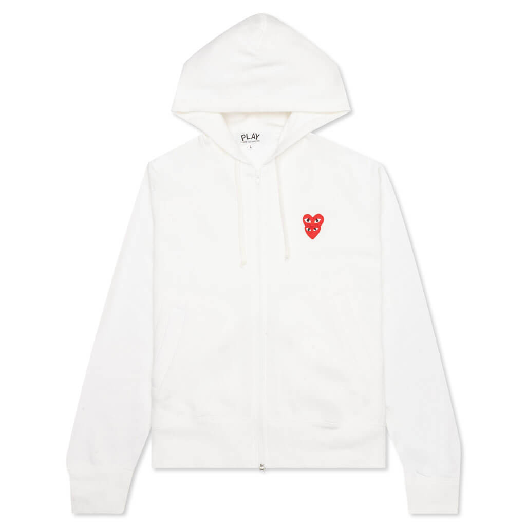 Womens Stacked Heart Hooded Sweatshirt Comme des garcons – Гарантія оригінальності – боковий вид