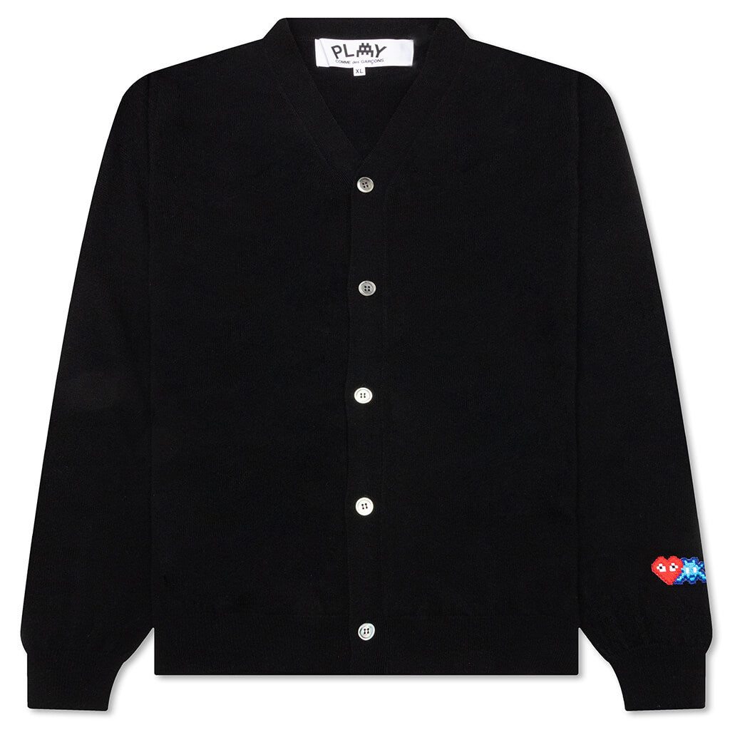 Comme des Garcons PLAY x the Artist Invader Button Cardigan - Black - COMME DES GARCONS