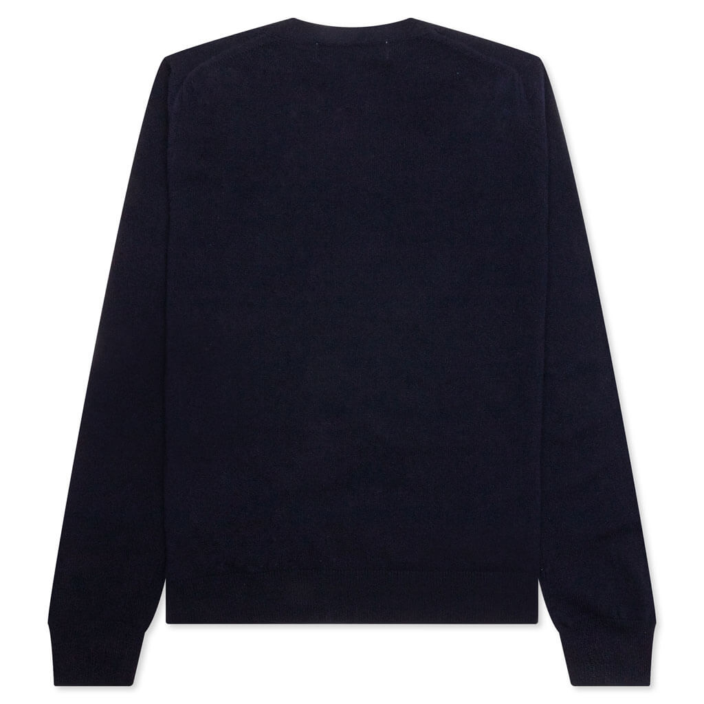 Comme des Garcons PLAY x the Artist Invader Button Cardigan - Navy - COMME DES GARCONS