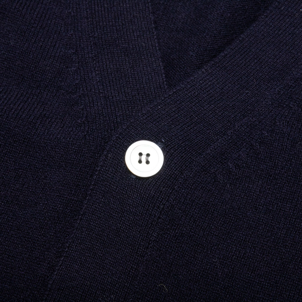 Comme des Garcons PLAY x the Artist Invader Button Cardigan - Navy - COMME DES GARCONS