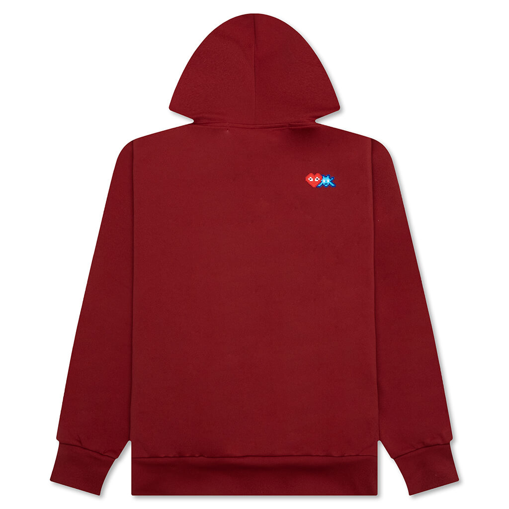 Comme des Garcons PLAY x the Artist Invader Full-Zip Hoodie - Burgundy - COMME DES GARCONS