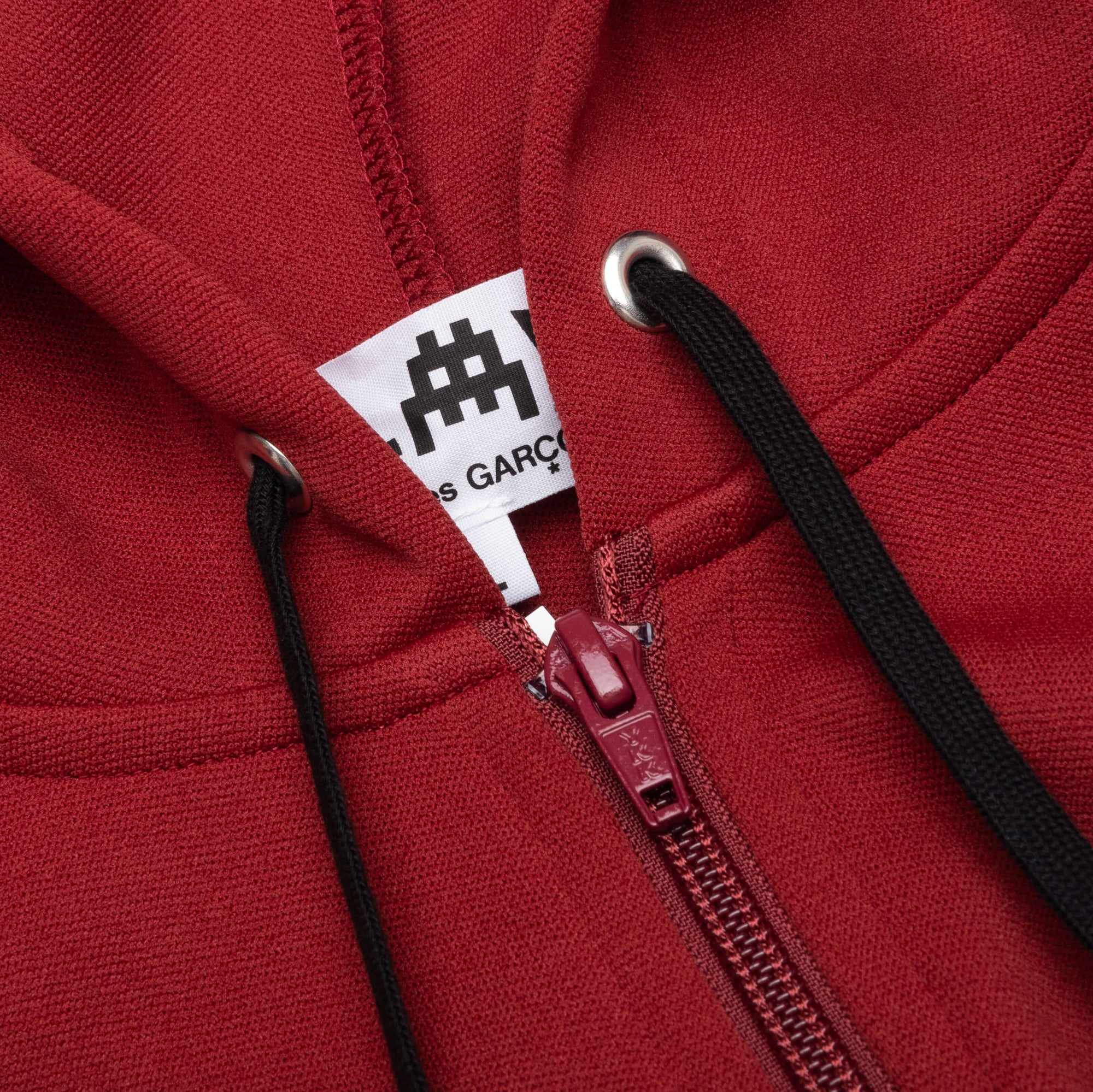Comme des Garcons PLAY x the Artist Invader Full-Zip Hoodie - Burgundy - COMME DES GARCONS