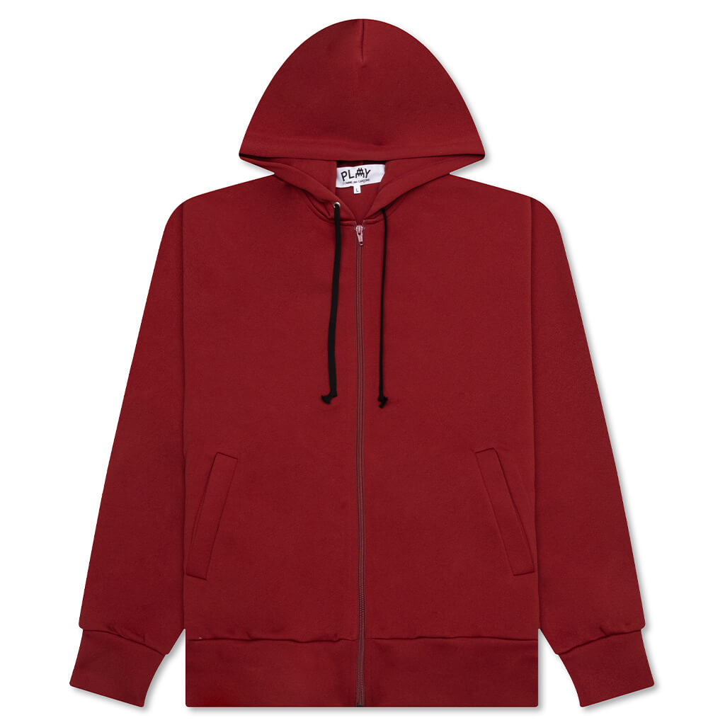 Comme des Garcons PLAY x the Artist Invader Full-Zip Hoodie - Burgundy - COMME DES GARCONS