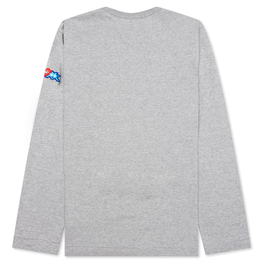 Comme des Garcons PLAY x the Artist Invader L/S Tee - Grey - COMME DES GARCONS