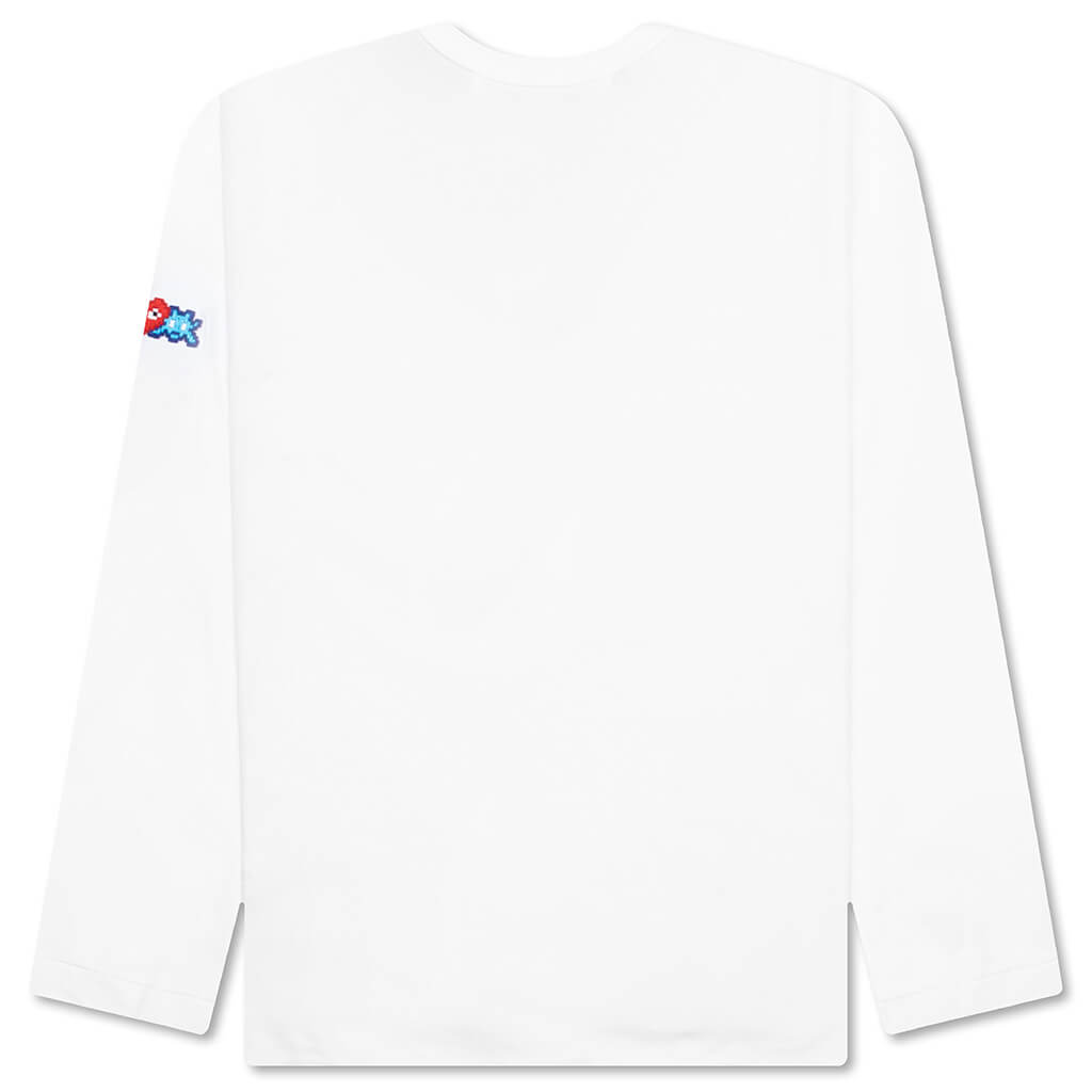 Comme des Garcons PLAY x the Artist Invader L/S Tee - White - COMME DES GARCONS