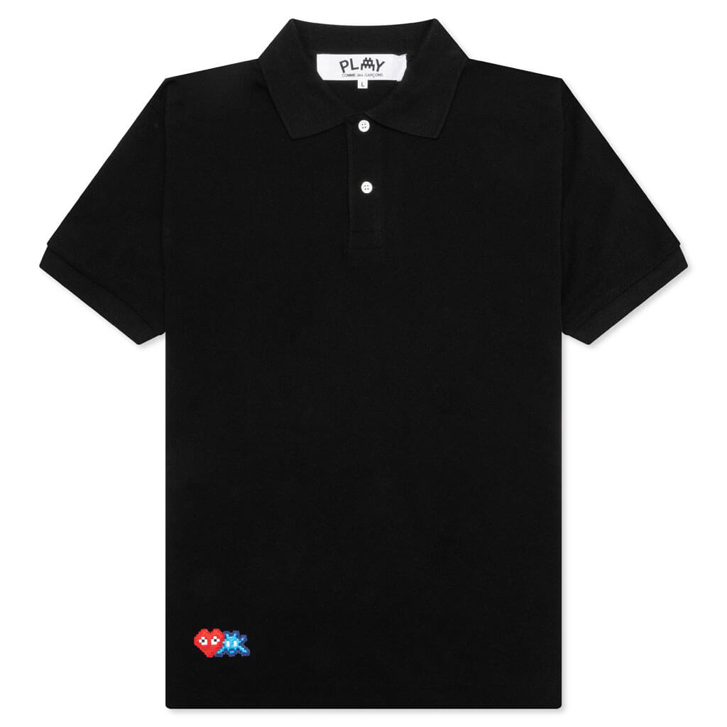 Comme des Garcons PLAY x the Artist Invader Polo - Black - COMME DES GARCONS