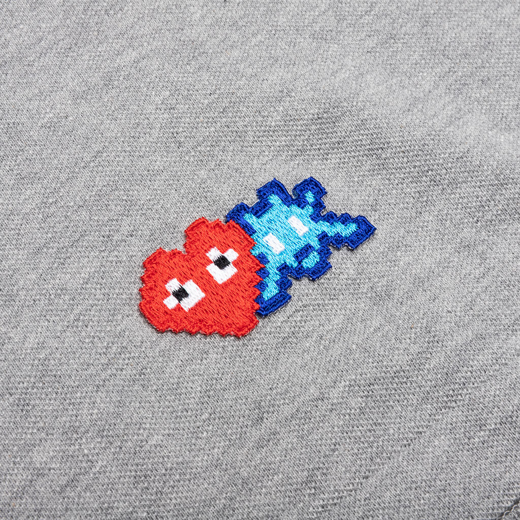 Comme des Garcons PLAY x the Artist Invader Polo - Grey - COMME DES GARCONS