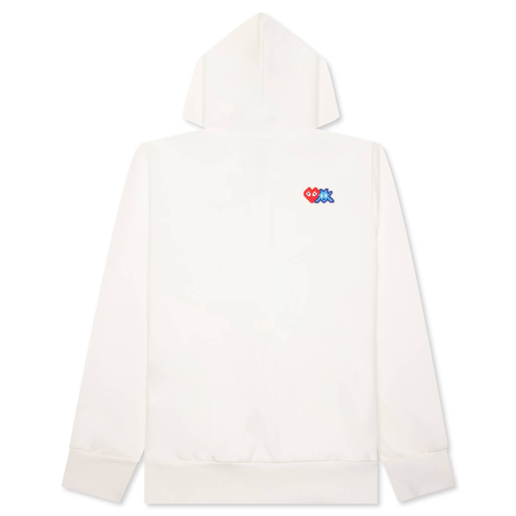 Comme des Garcons PLAY x the Artist Invader Women's Full-Zip Hoodie - Off-White - COMME DES GARCONS