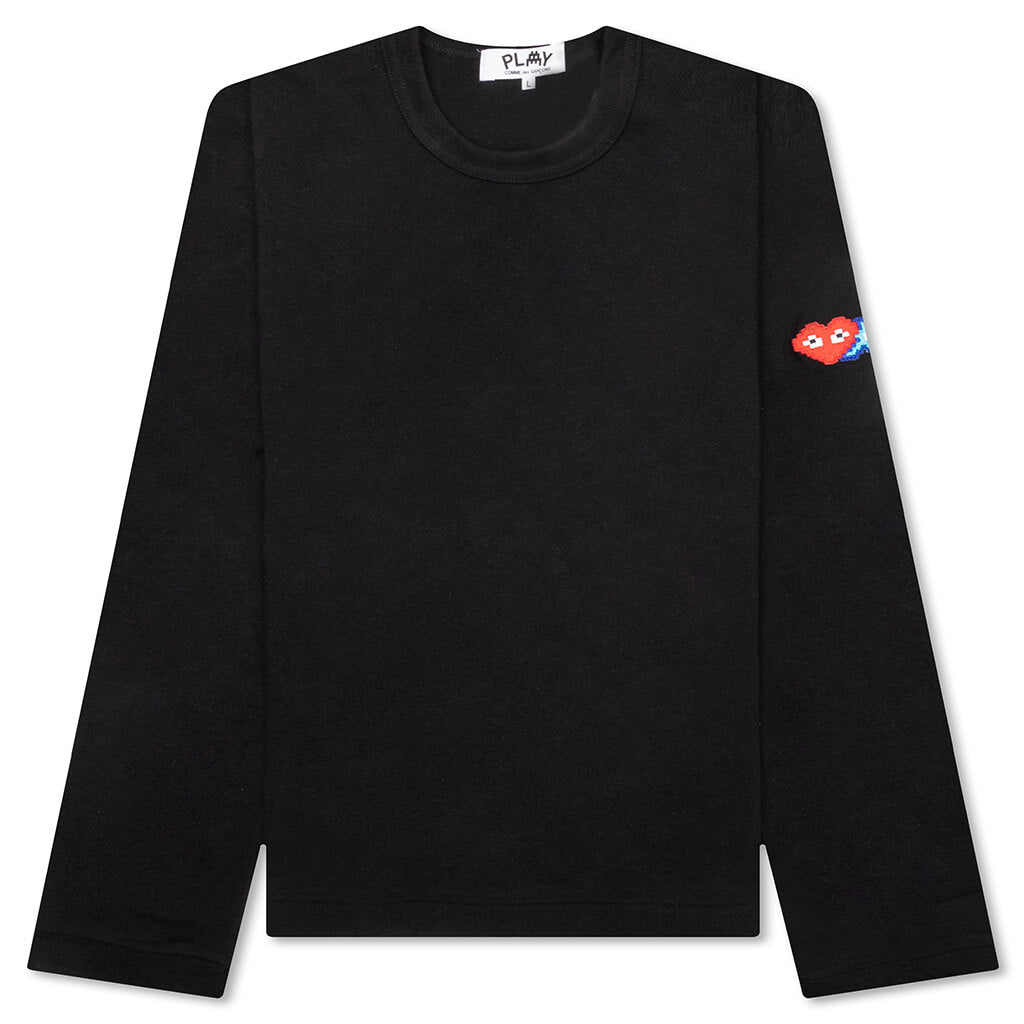 Comme des Garcons PLAY x the Artist Invader Women's L/S Tee - Black - COMME DES GARCONS