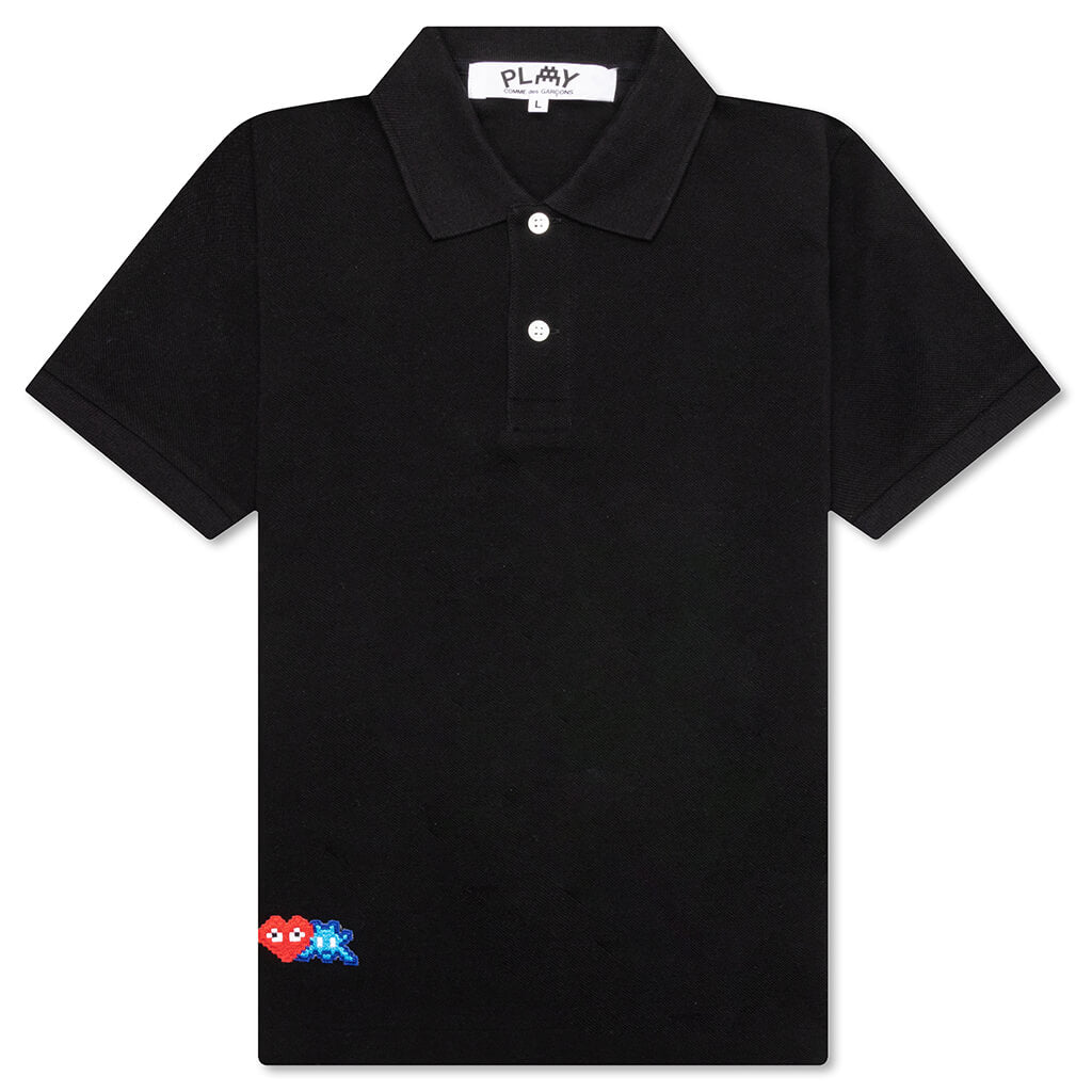 Comme des Garcons PLAY x the Artist Invader Women's Polo - Black - COMME DES GARCONS
