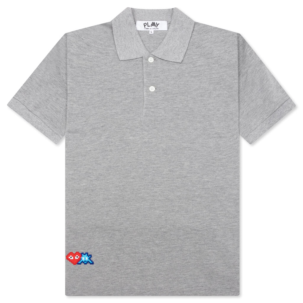 Comme des Garcons PLAY x the Artist Invader Women's Polo - Grey - COMME DES GARCONS