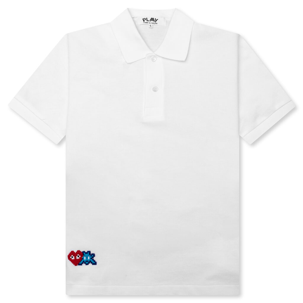 Оригінальна X The Artist Invader Womens Polo White Comme des garcons – боковий вид