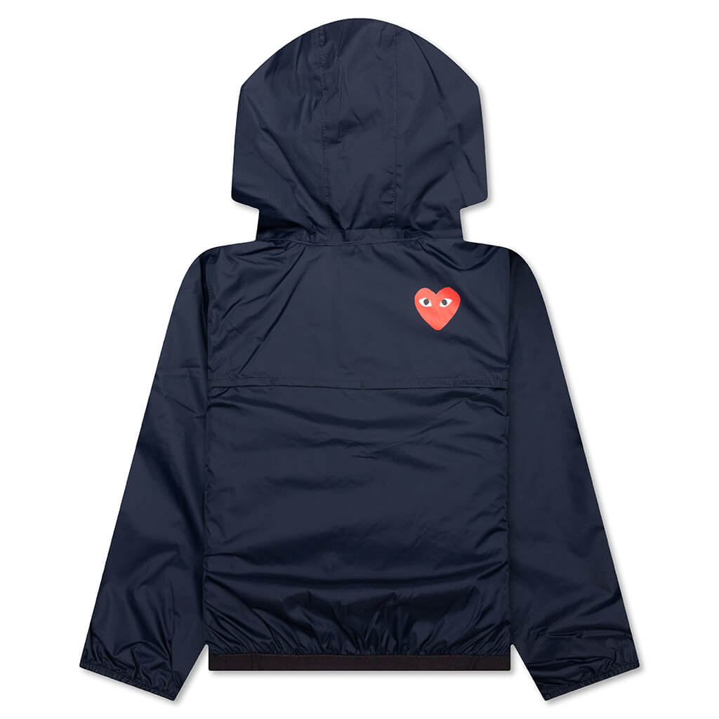 Comme des Garcons Play x K-Way Kids Full Zip Jacket - Navy - COMME DES GARCONS