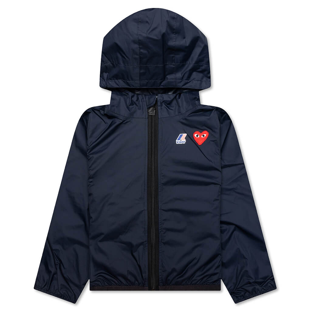 Comme des Garcons Play x K-Way Kids Full Zip Jacket - Navy - COMME DES GARCONS