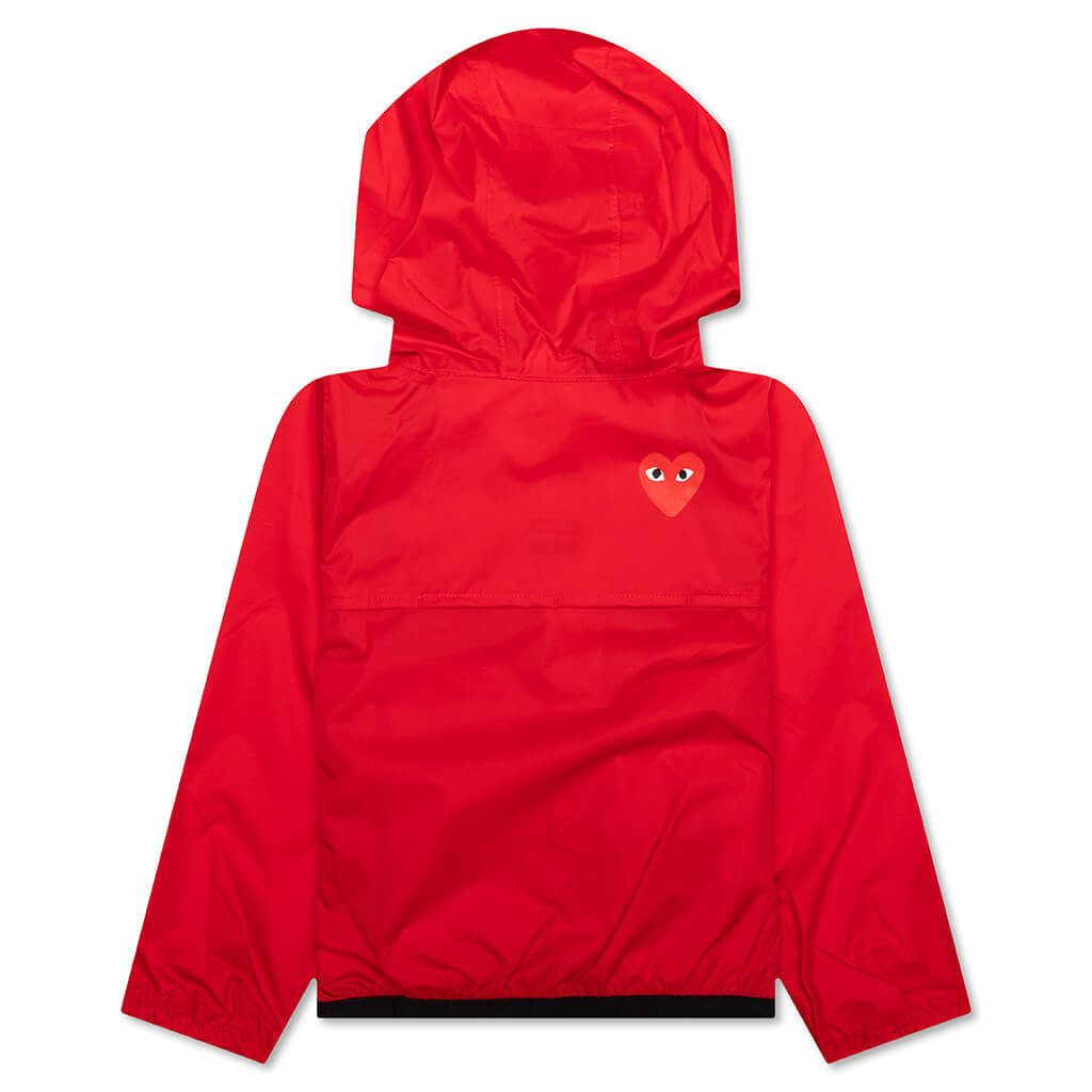 Comme des Garcons Play x K-Way Kids Full Zip Jacket - Red - COMME DES GARCONS