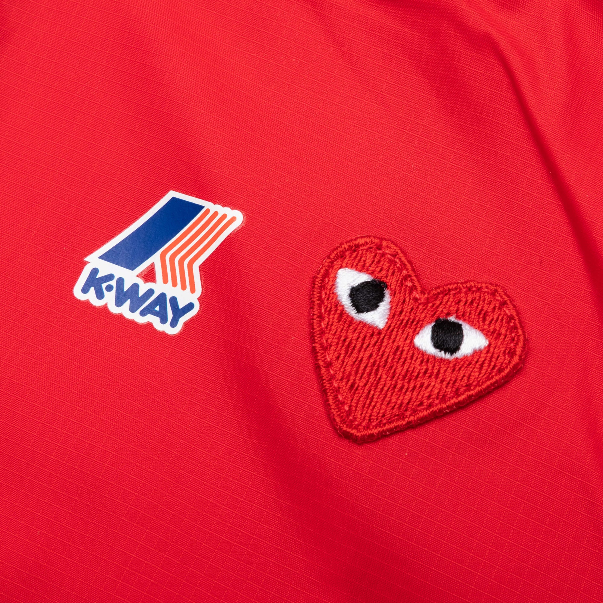 Comme des Garcons Play x K-Way Kids Full Zip Jacket - Red - COMME DES GARCONS