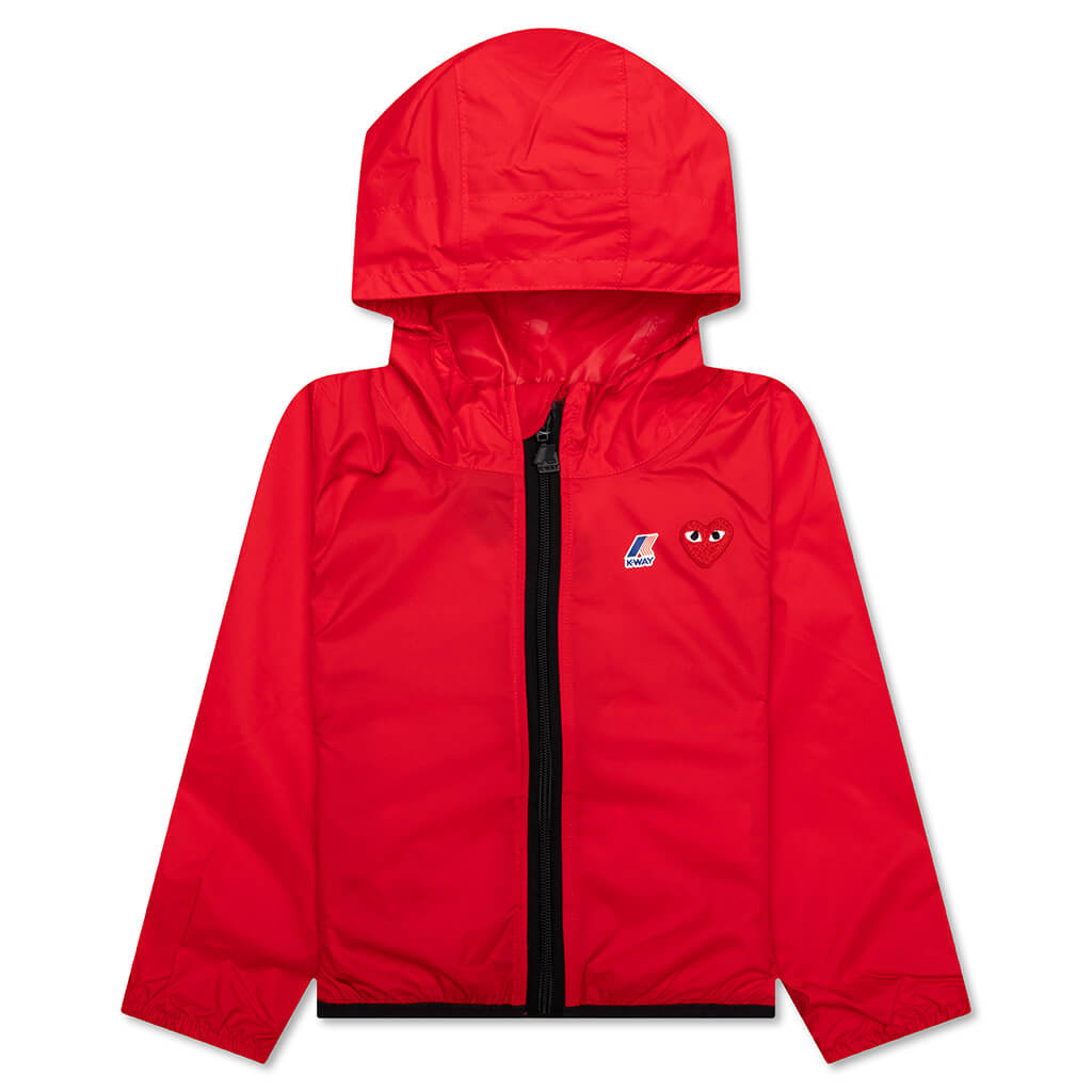 Comme des Garcons Play x K-Way Kids Full Zip Jacket - Red - COMME DES GARCONS