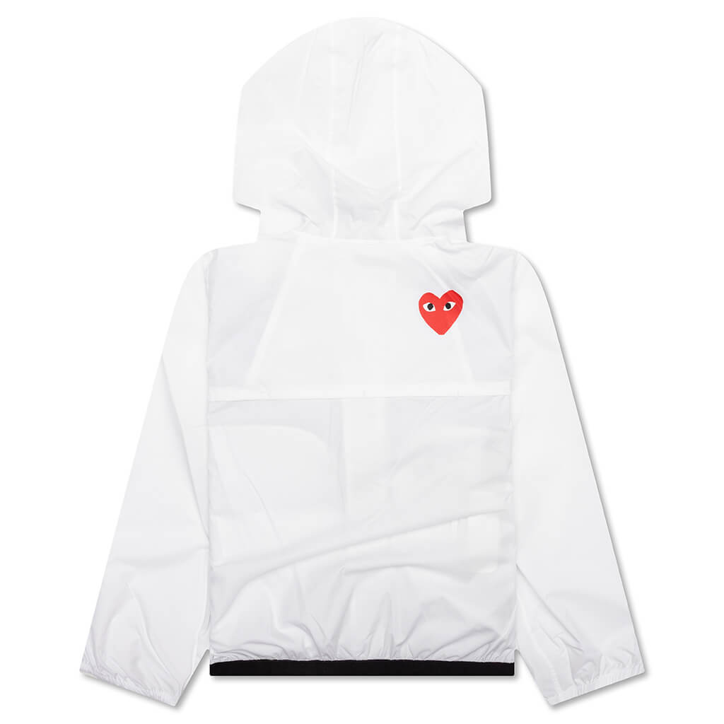 Comme des Garcons Play x K-Way Kids Full Zip Jacket - White - COMME DES GARCONS