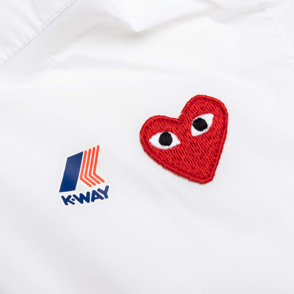 Comme des Garcons Play x K-Way Kids Full Zip Jacket - White - COMME DES GARCONS