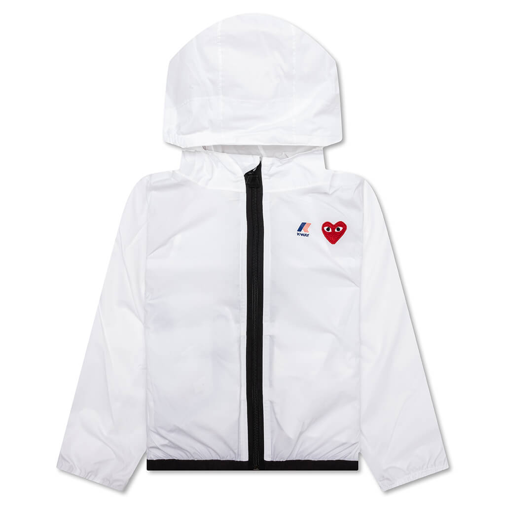 Comme des Garcons Play x K-Way Kids Full Zip Jacket - White - COMME DES GARCONS